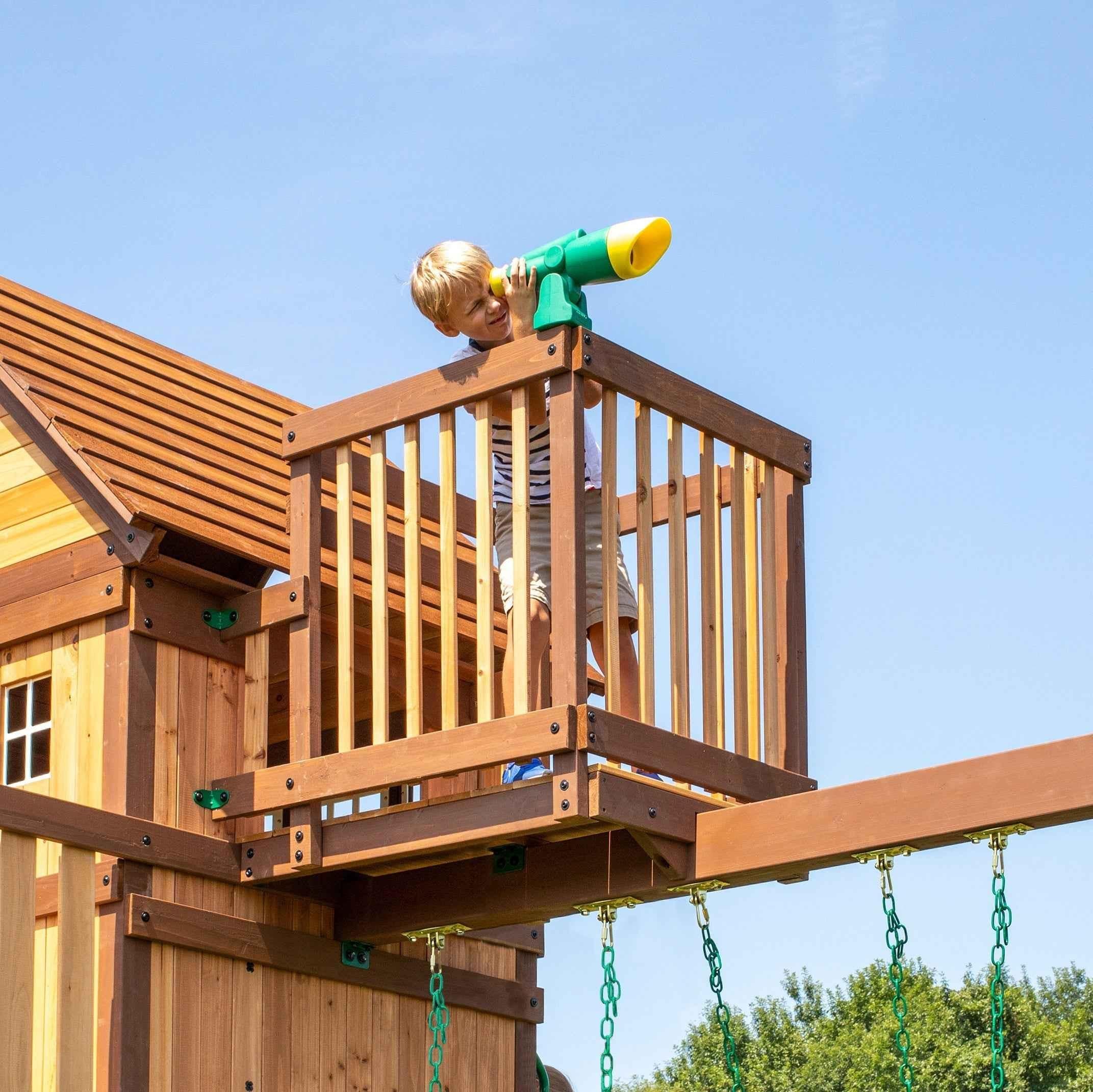 Backyard Discovery Skyfort II with Wave Slide.