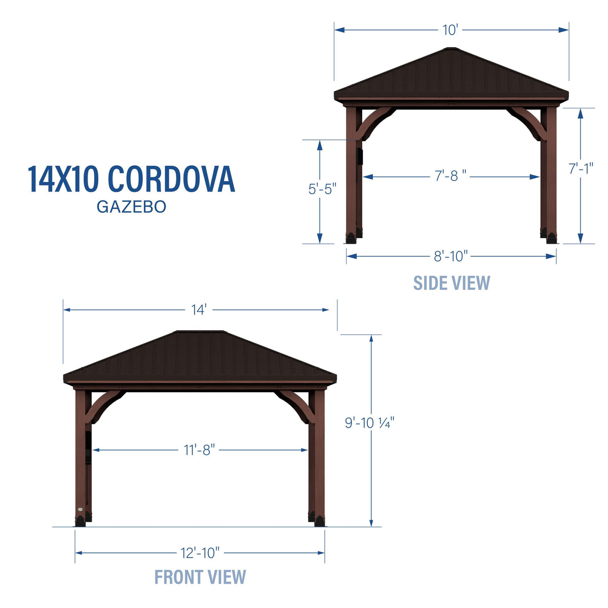 Backyard Discovery 14x10 Cordova-Dark Brown.