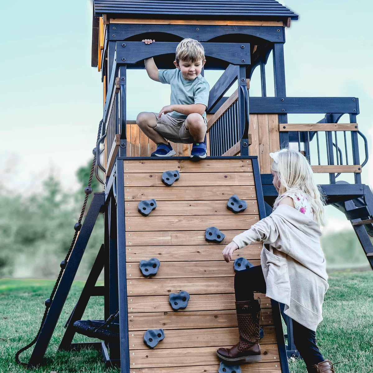 Backyard Discovery Timber Crossing Swing Set.