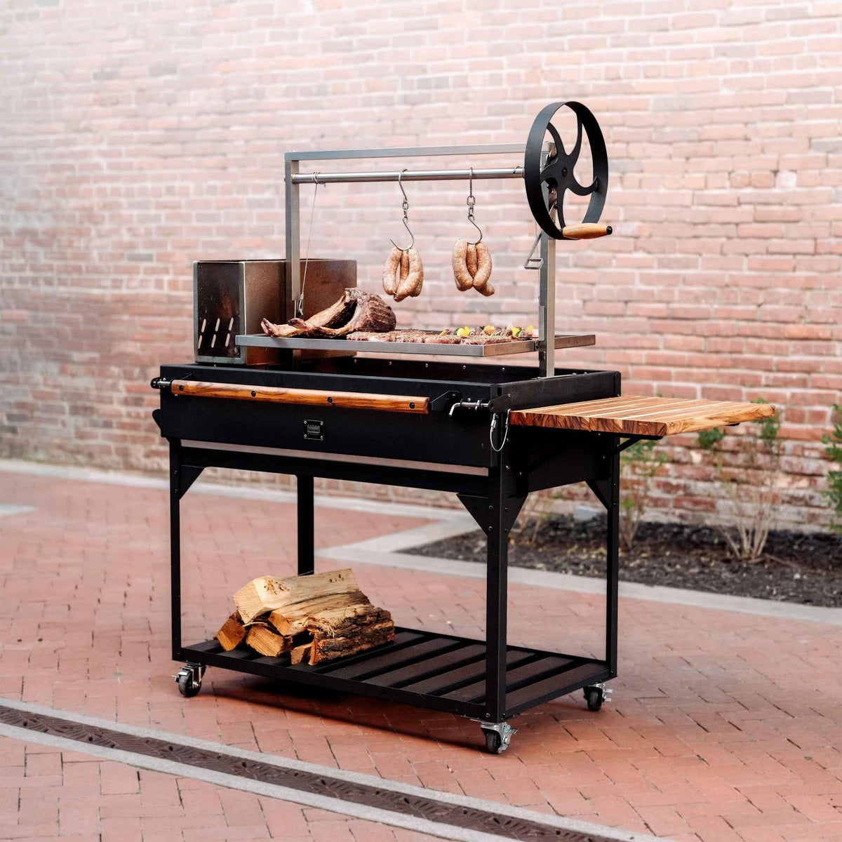 Backyard Discovery Premium Argentine/Santa Maria BBQ Grill with Wood Fire and Charcoal Grill.