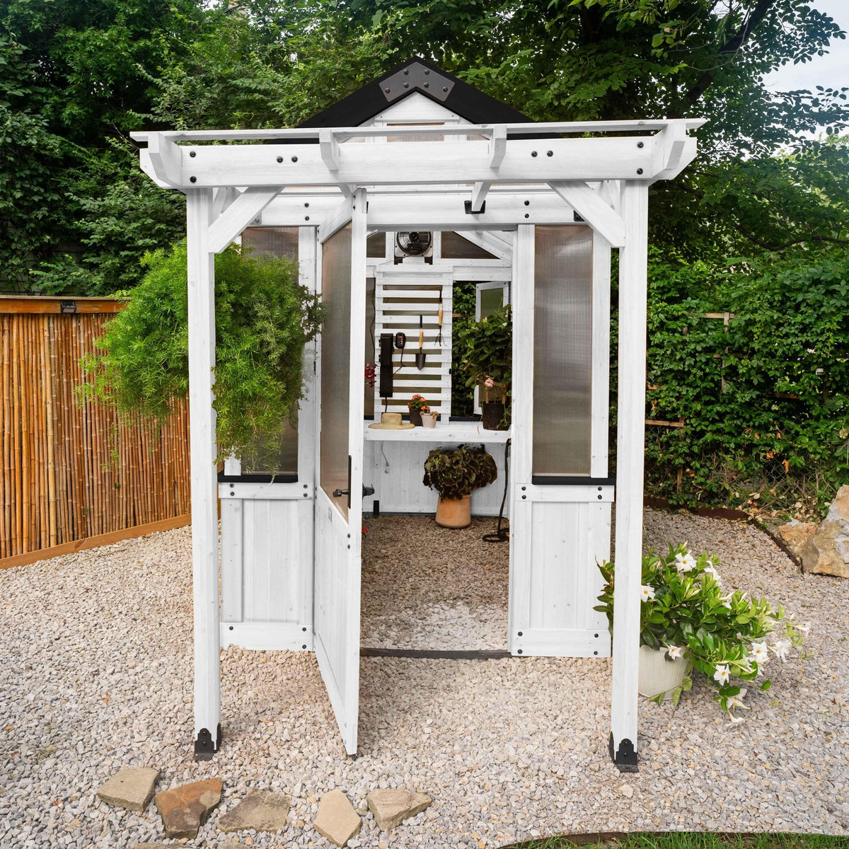 Backyard Discovery 9x6 White Bellerose Greenhouse.
