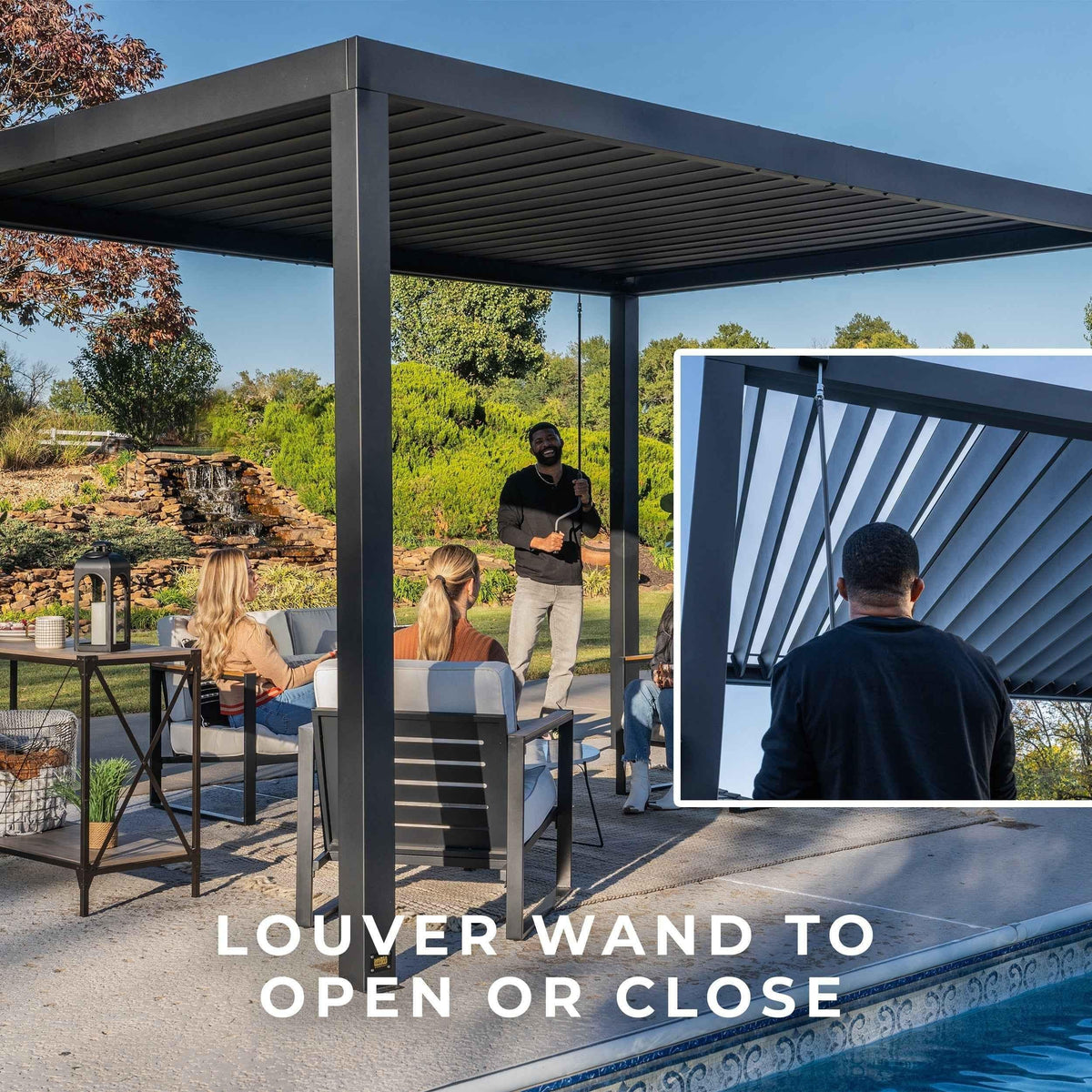 Backyard Discovery 14x10 Sarasota Steel Louvered Pergola.