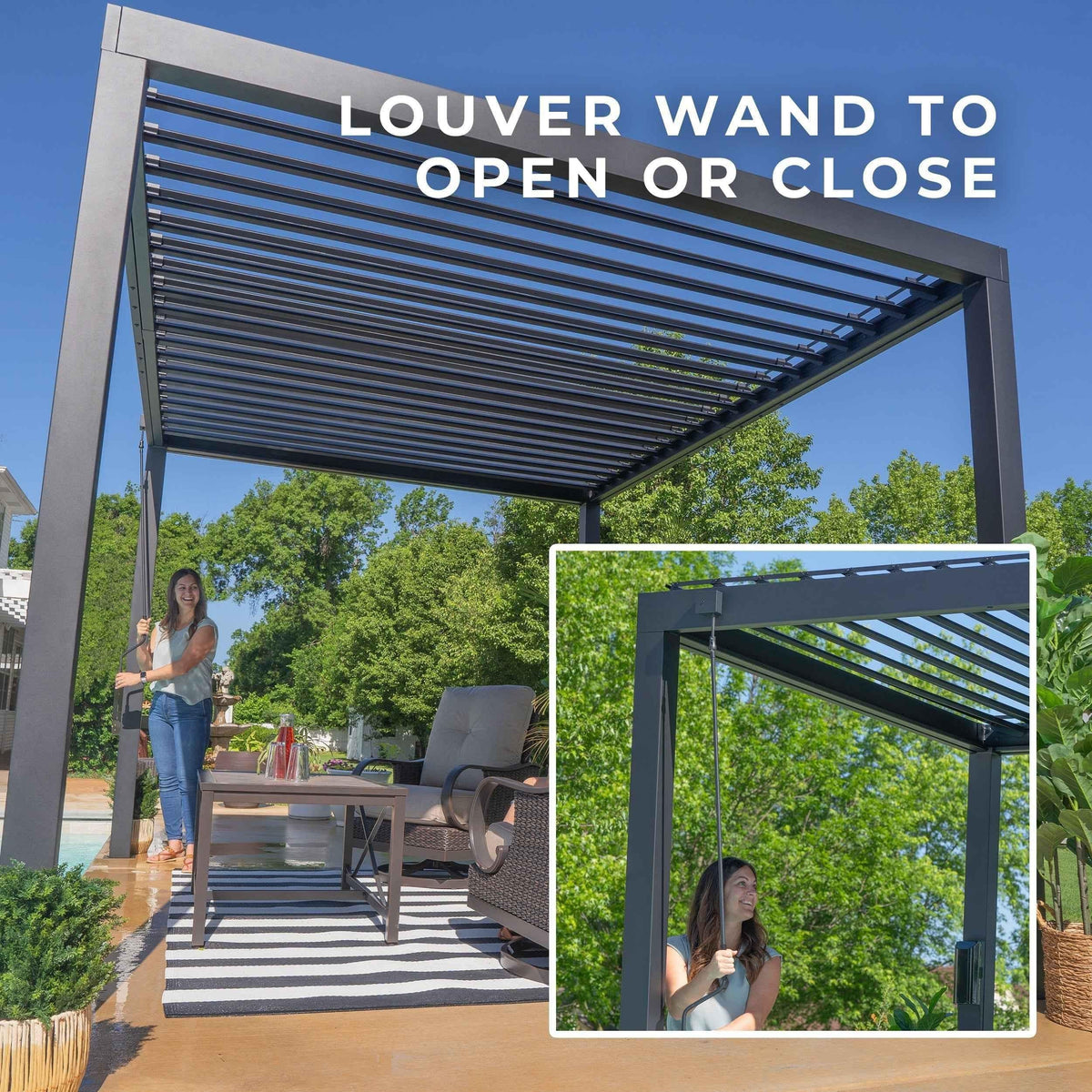 Backyard Discovery 12x10 Sarasota Steel Louvered Pergola.