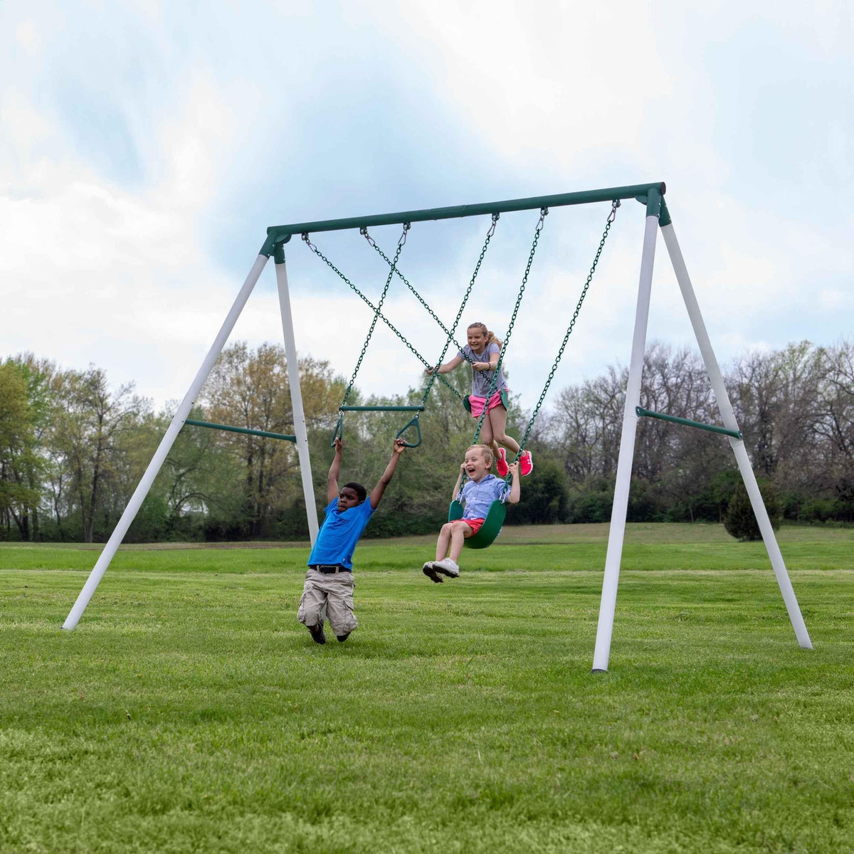 Backyard Discovery Big Brutus Heavy-Duty Metal A-Frame Swing Set.