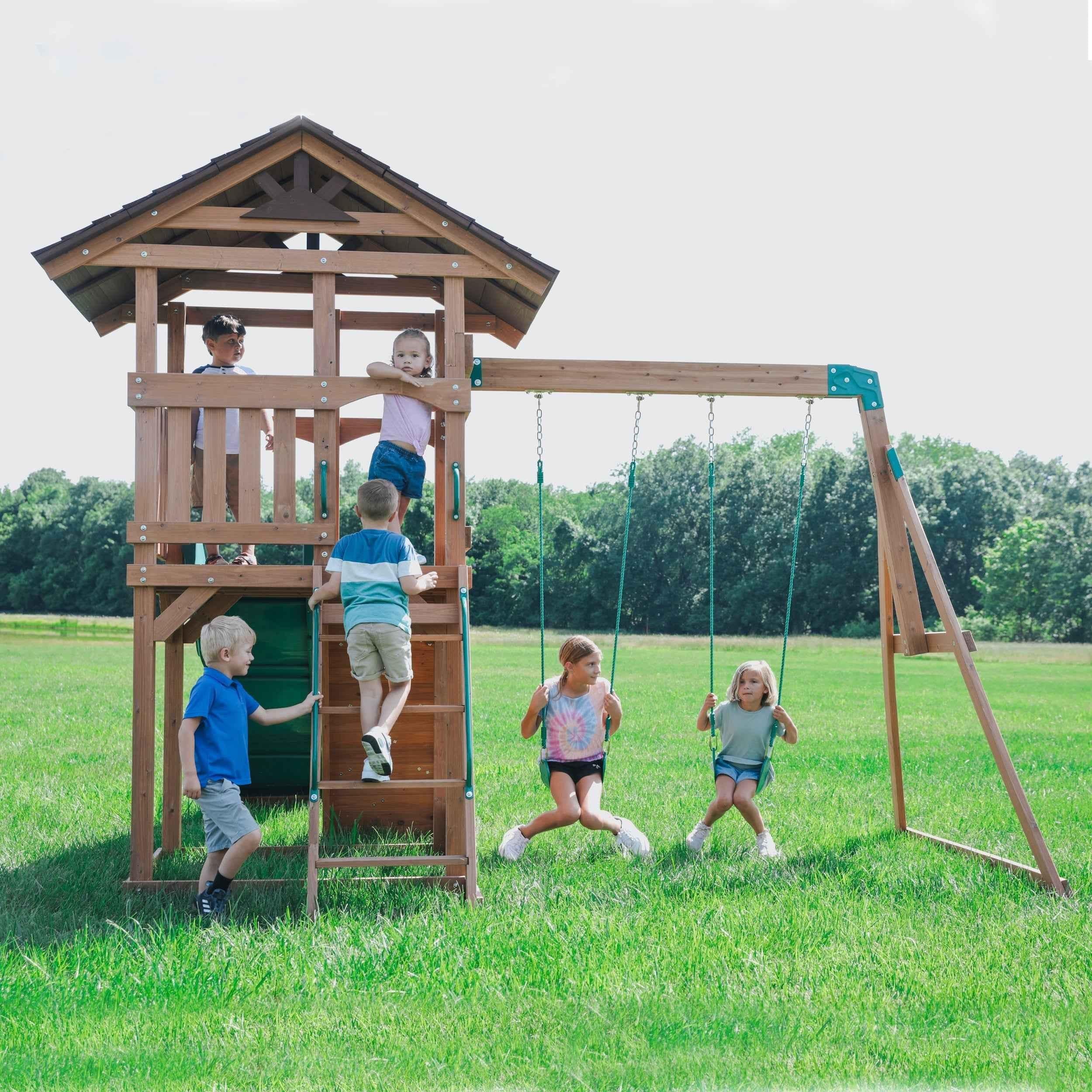Backyard Discovery Lightning Ridge Swing Set.