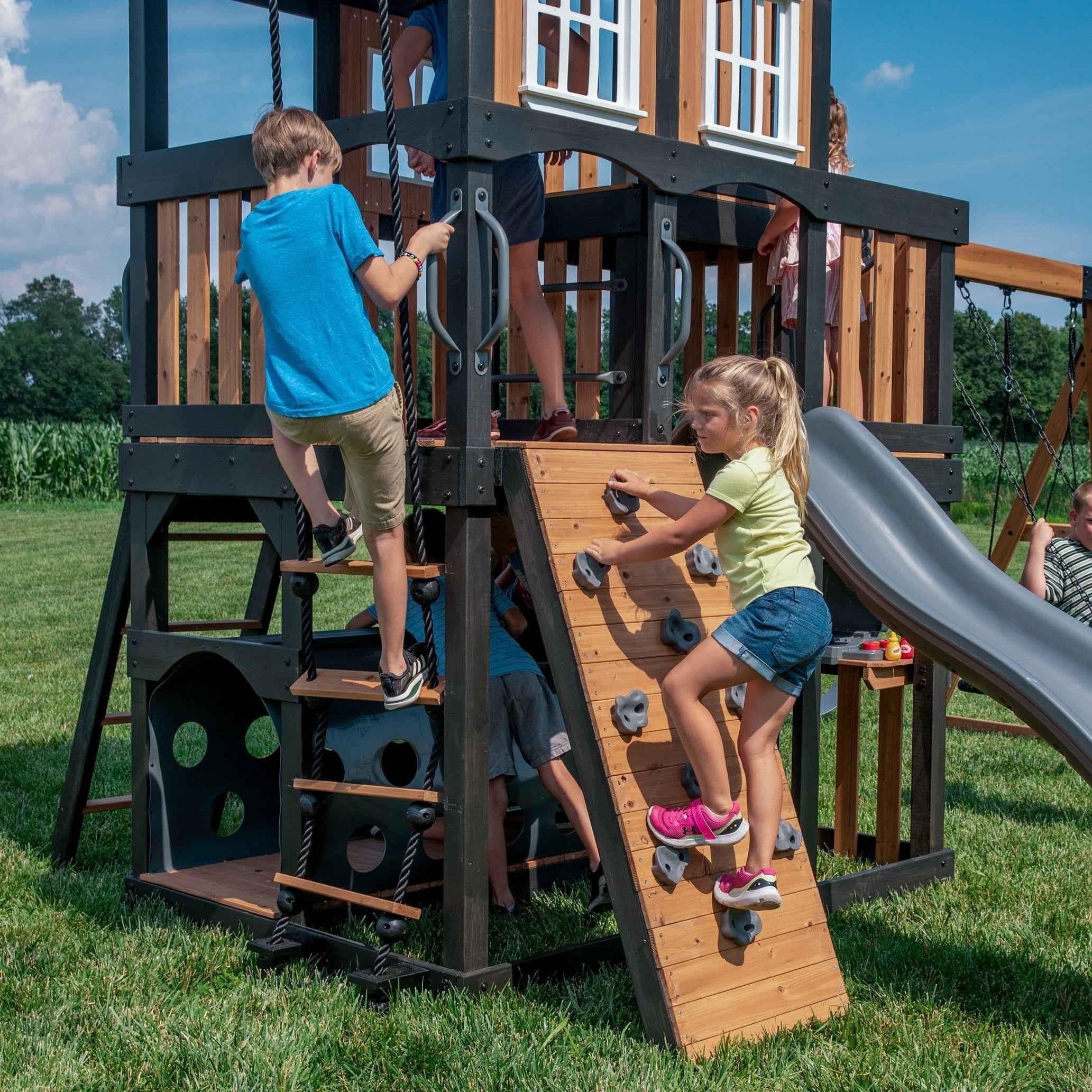 Backyard Discovery Mystic Tower Swing Set.