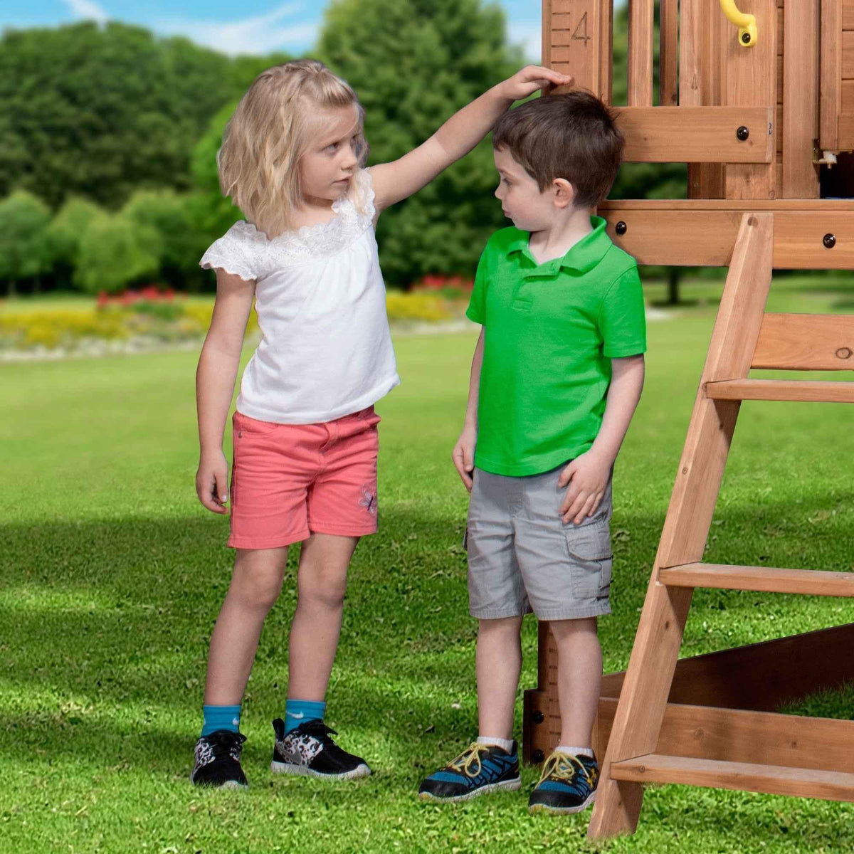 Backyard Discovery Scenic Heights Wooden Playhouse.