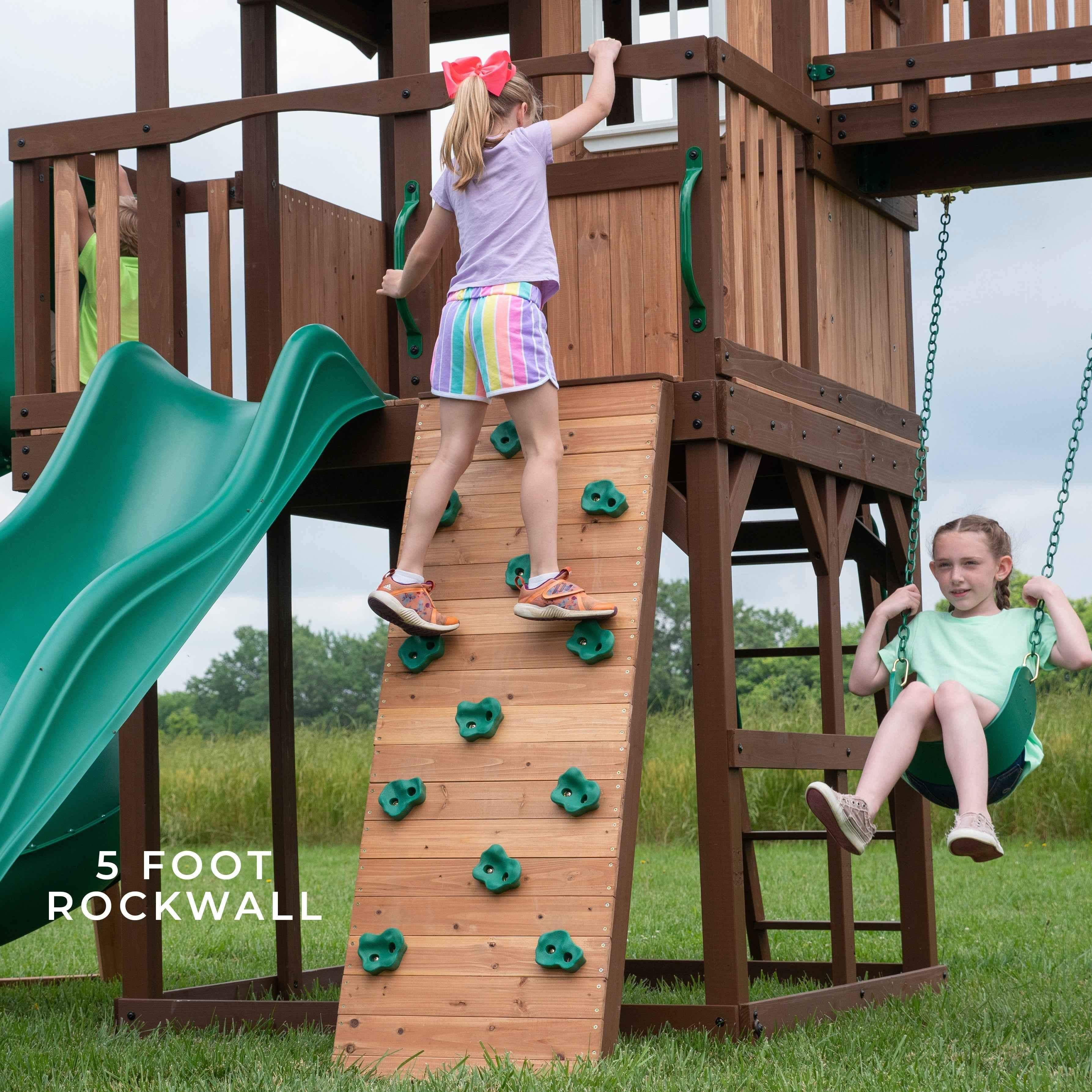 Backyard Discovery Skyfort III Swing Set.