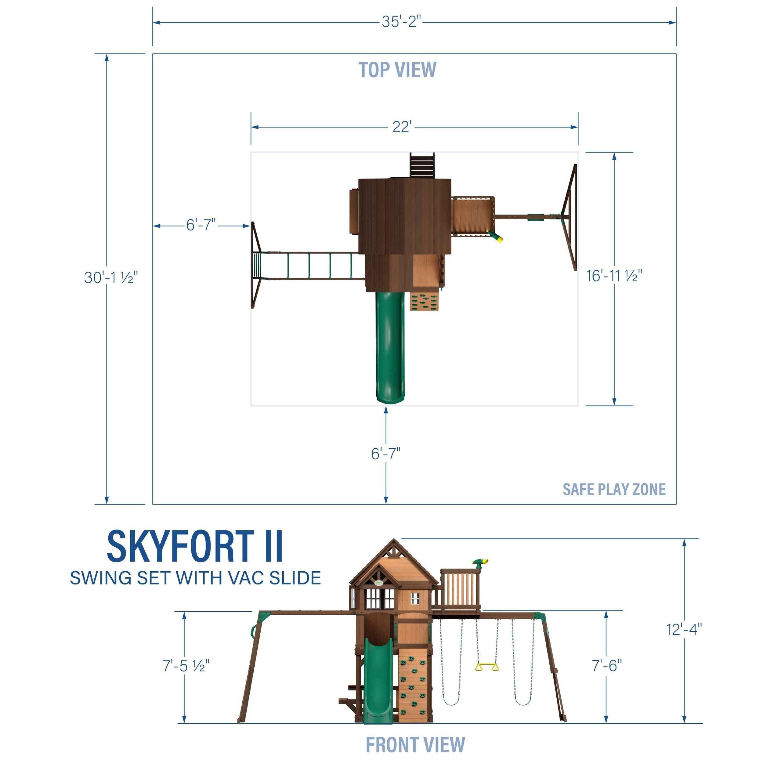 Backyard Discovery Skyfort II with Wave Slide.