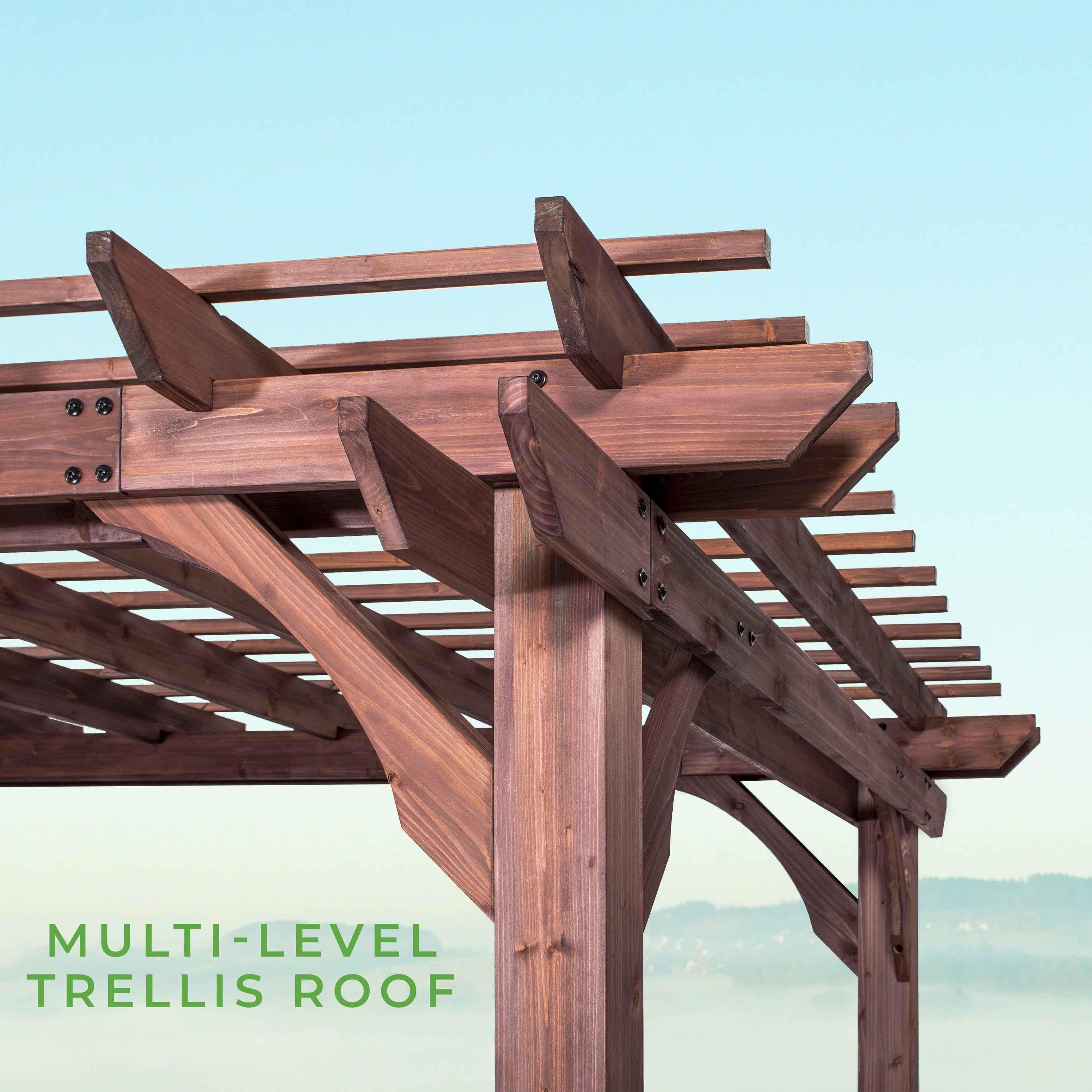 Backyard Discovery 14x10 Somerville Pergola - Walnut Stain.