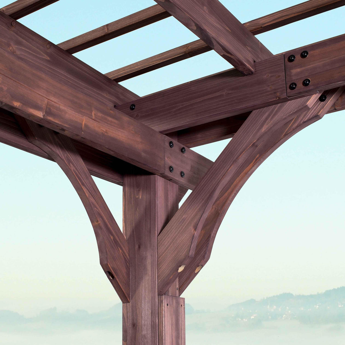 Backyard Discovery 14x10 Somerville Pergola - Walnut Stain.
