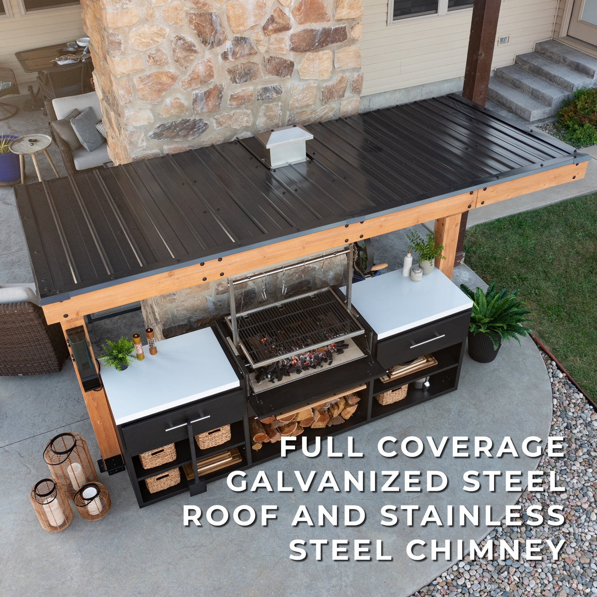 Backyard Discovery Timber Rock Outdoor Argentine Grill Cook Station