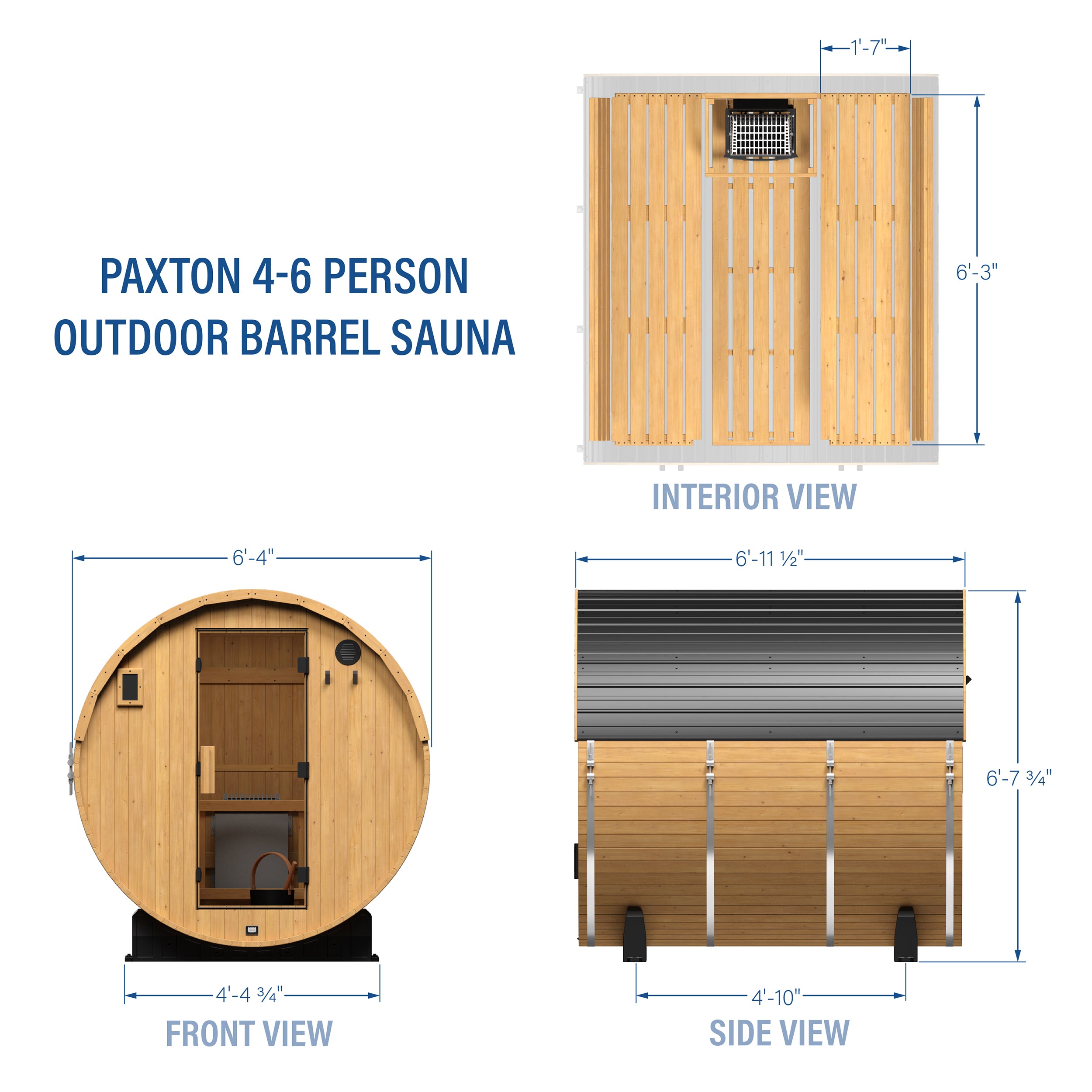 Backyard Discovery Paxton Outdoor Barrel Sauna for 4-6