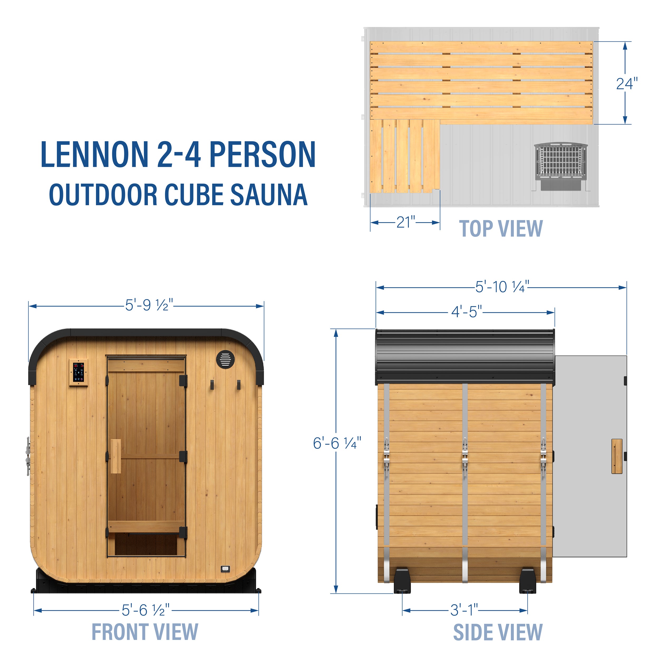 Backyard Discovery Lennon Outdoor Cube Sauna for 2-4 People