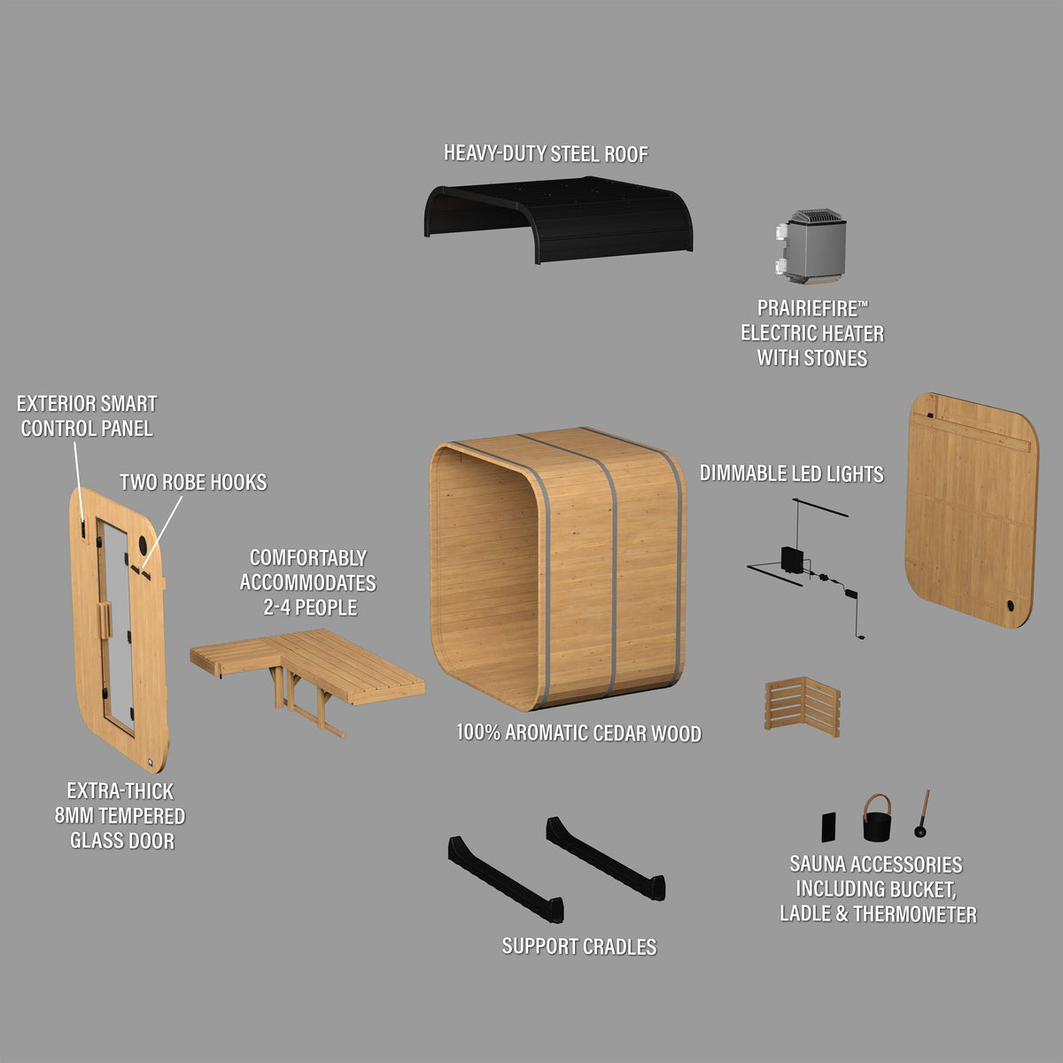 Backyard Discovery Lennon Outdoor Cube Sauna for 2-4 People
