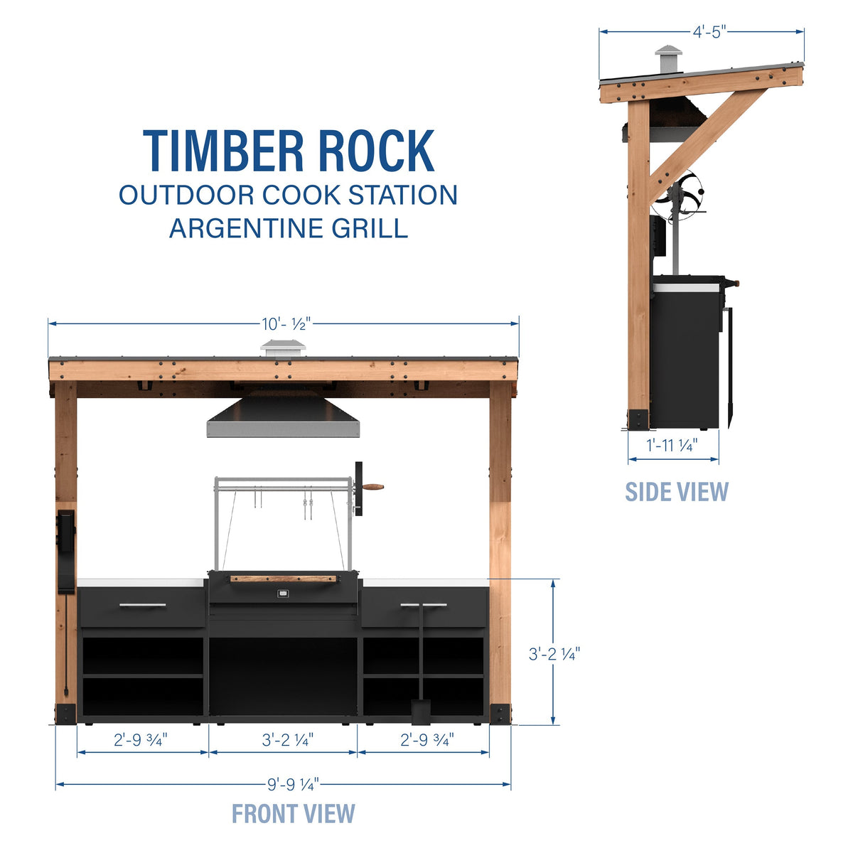 Backyard Discovery Timber Rock Outdoor Argentine Grill Cook Station