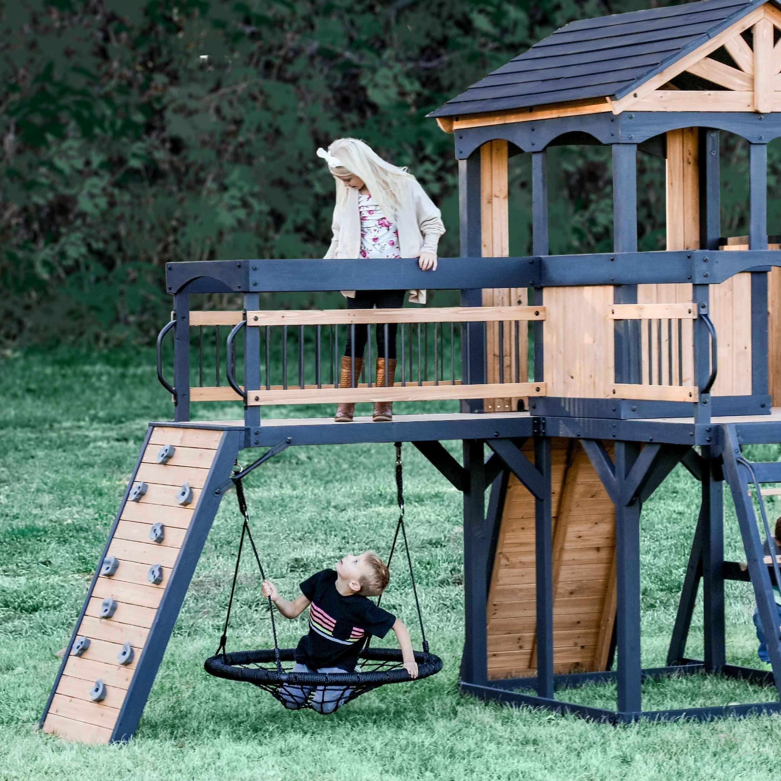 Backyard Discovery Timber Crossing Swing Set.