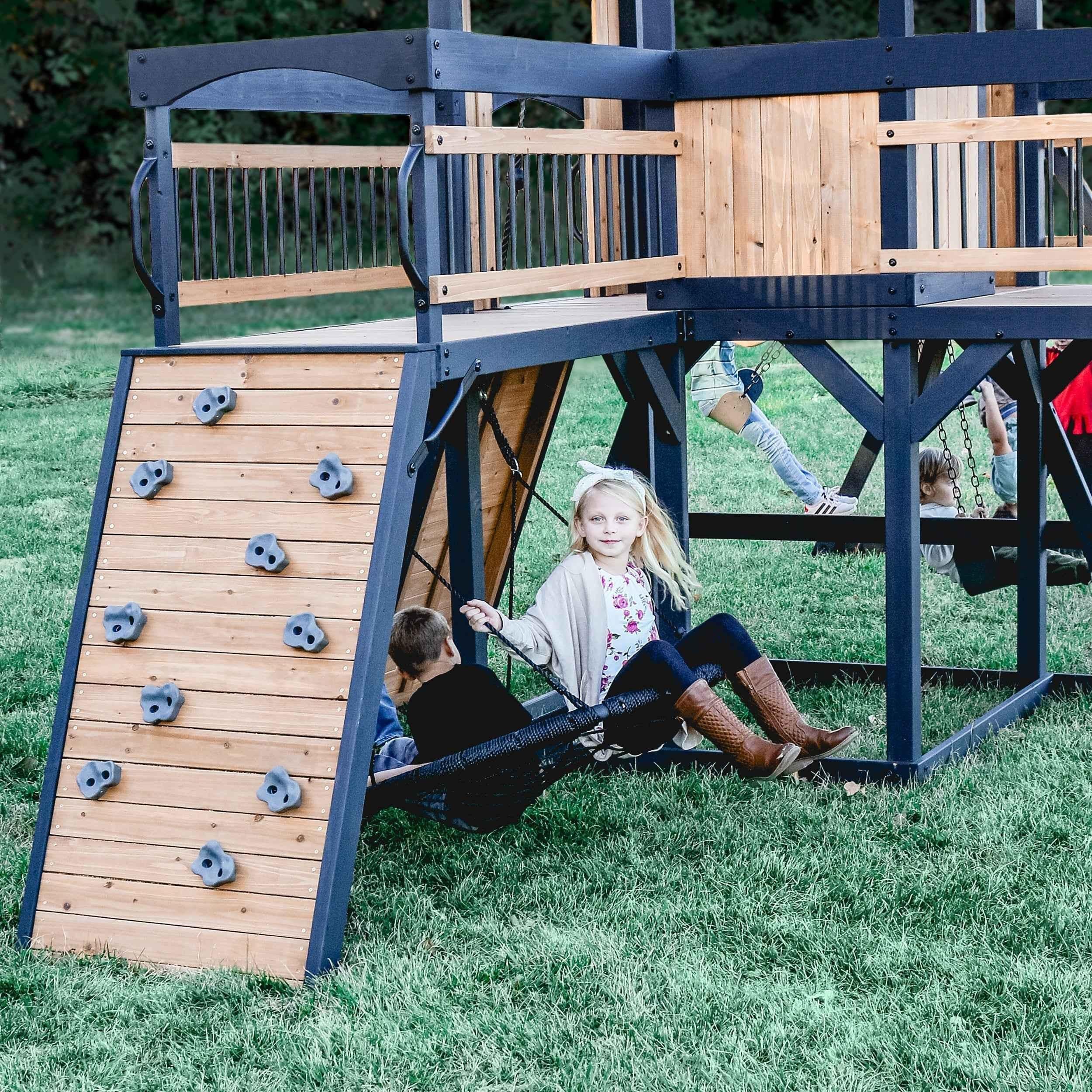 Backyard Discovery Timber Crossing Swing Set.