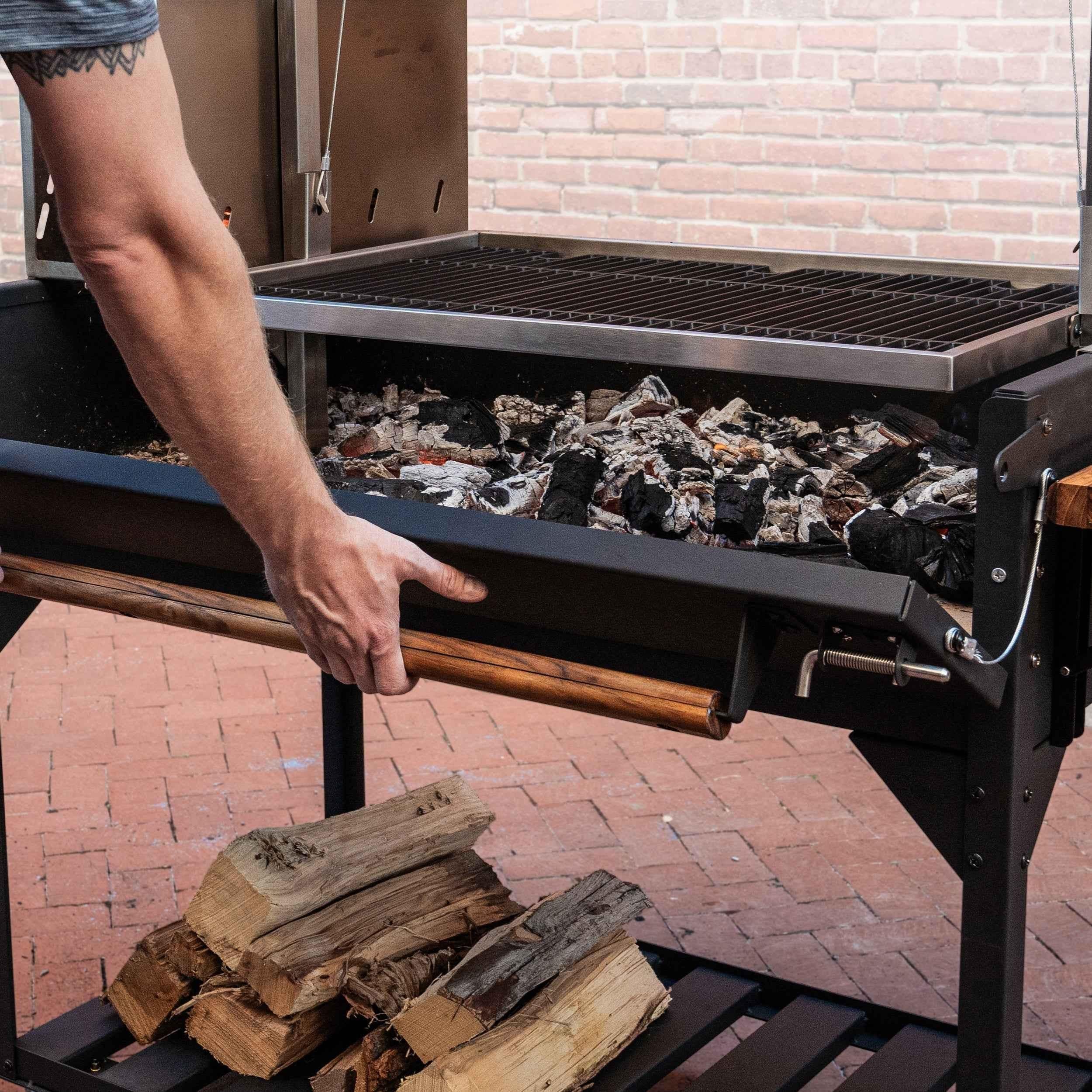 Backyard Discovery Premium Argentine/Santa Maria BBQ Grill with Wood Fire and Charcoal Grill.