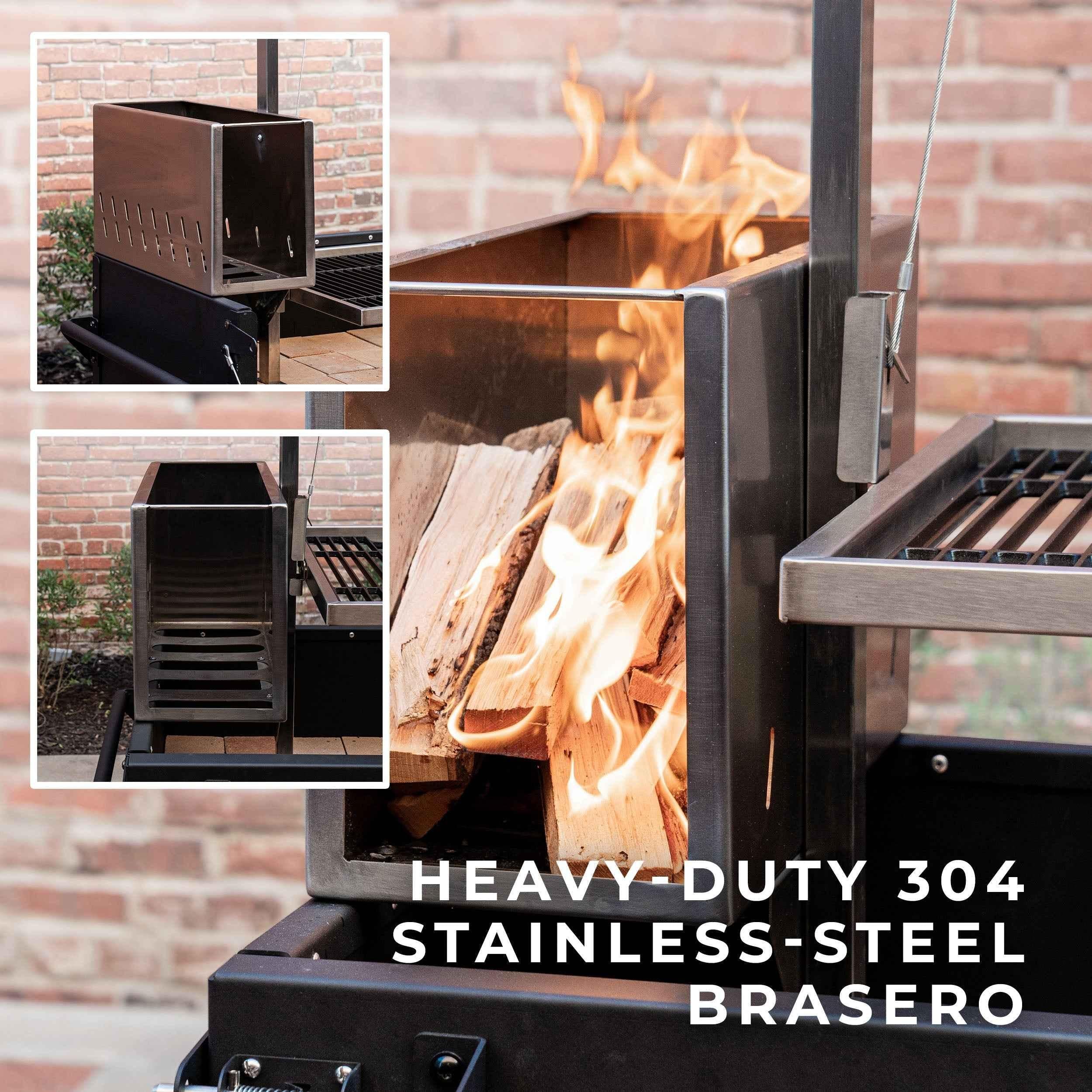 Backyard Discovery Premium Argentine/Santa Maria BBQ Grill with Wood Fire and Charcoal Grill.