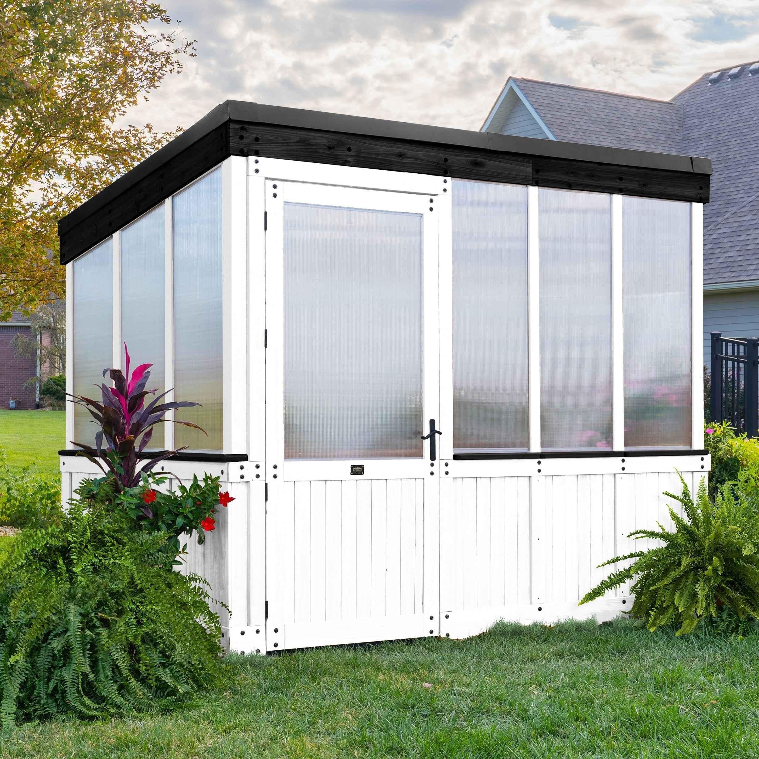 Backyard Discovery 9x6 Willow Greenhouse -    Pre-Stained & Sealed White.