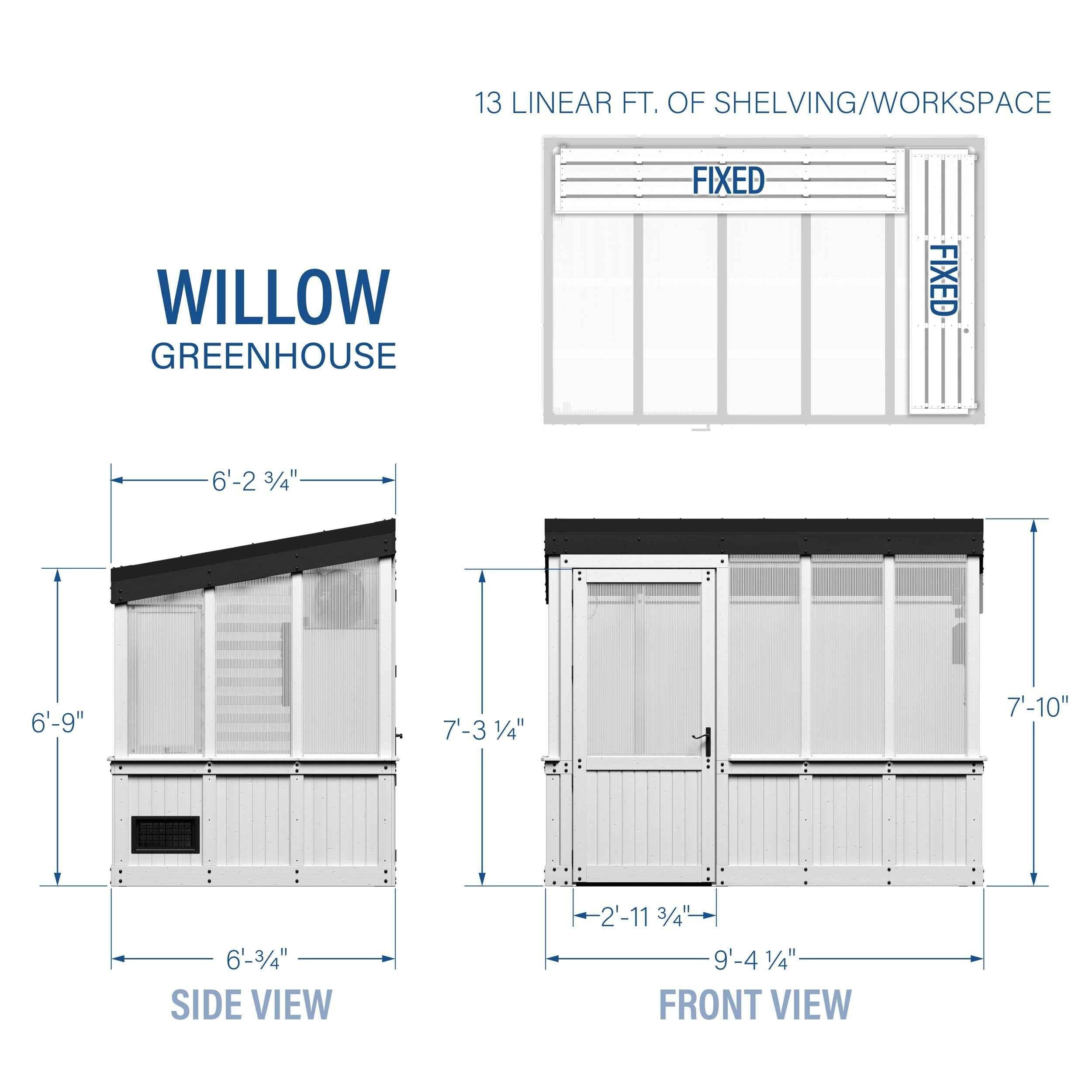 Backyard Discovery 9x6 Willow Greenhouse -    Pre-Stained & Sealed White.