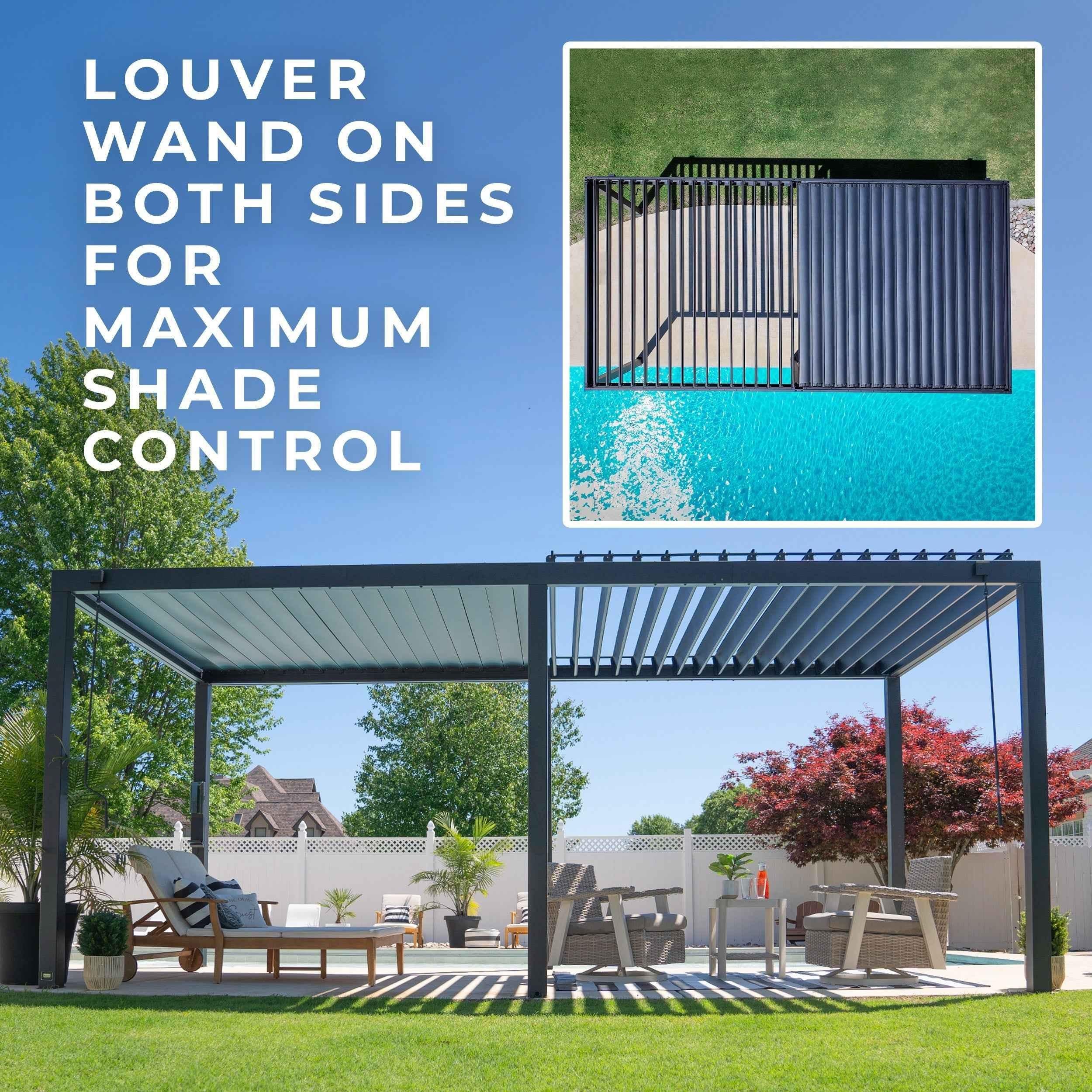 Backyard Discovery 20x10 Sarasota Steel Louvered Pergola.