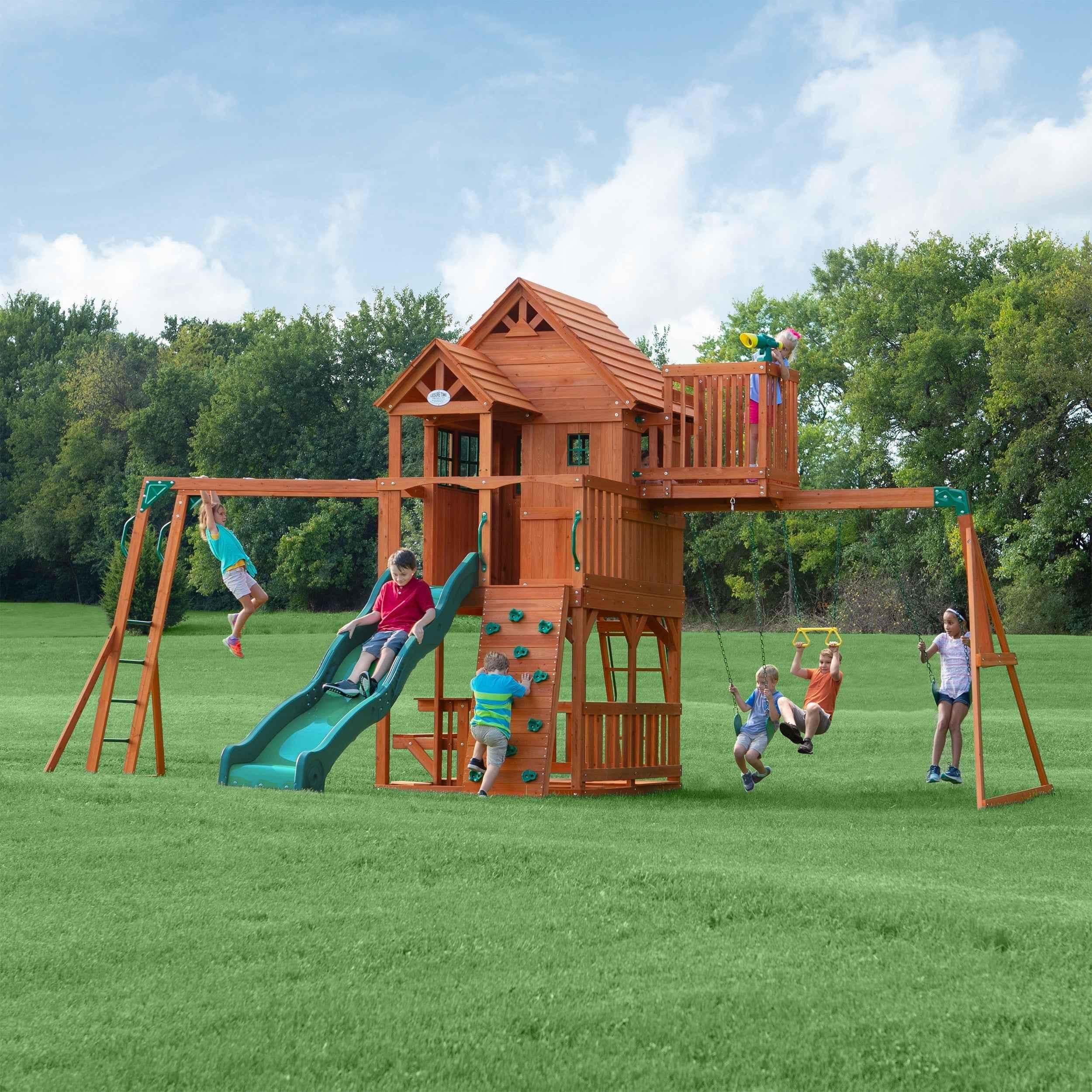 Backyard Discovery Skyfort II Swing Set.
