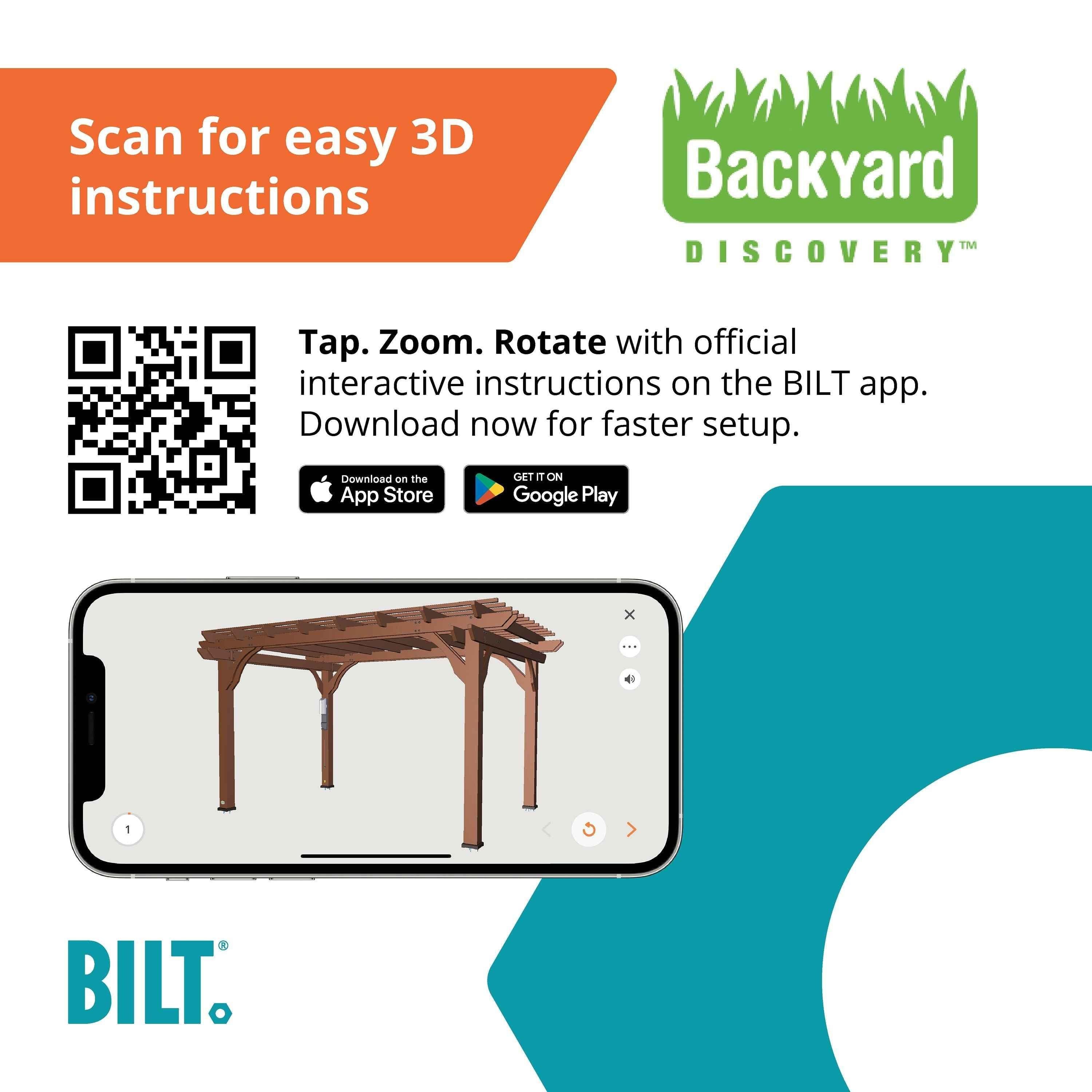 Backyard Discovery 14x10 Somerville Pergola - Walnut Stain.