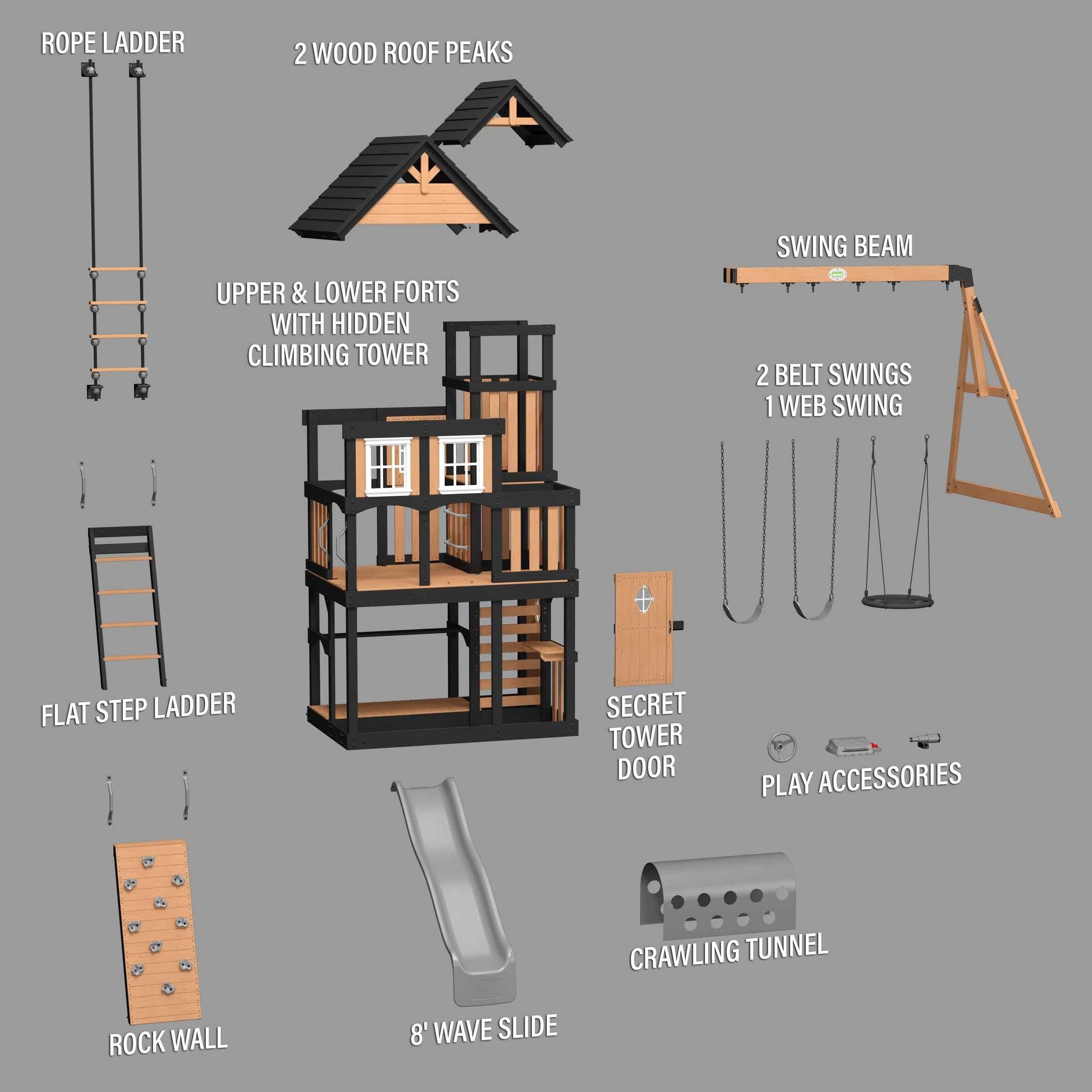 Backyard Discovery Mystic Tower Swing Set.