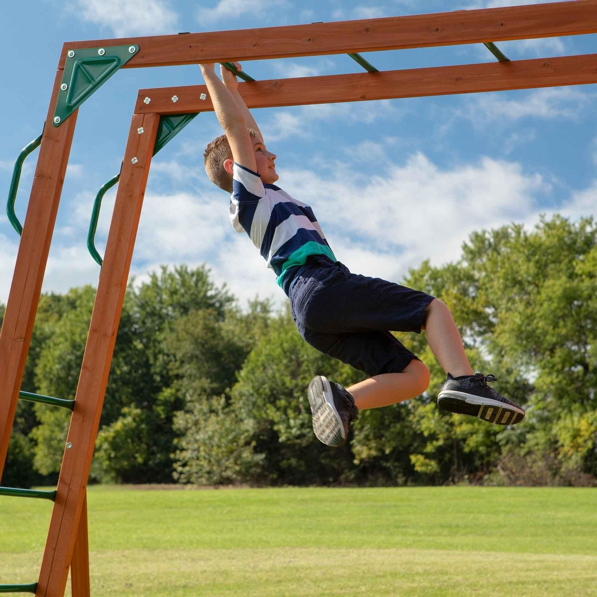 Backyard Discovery Skyfort II Swing Set.