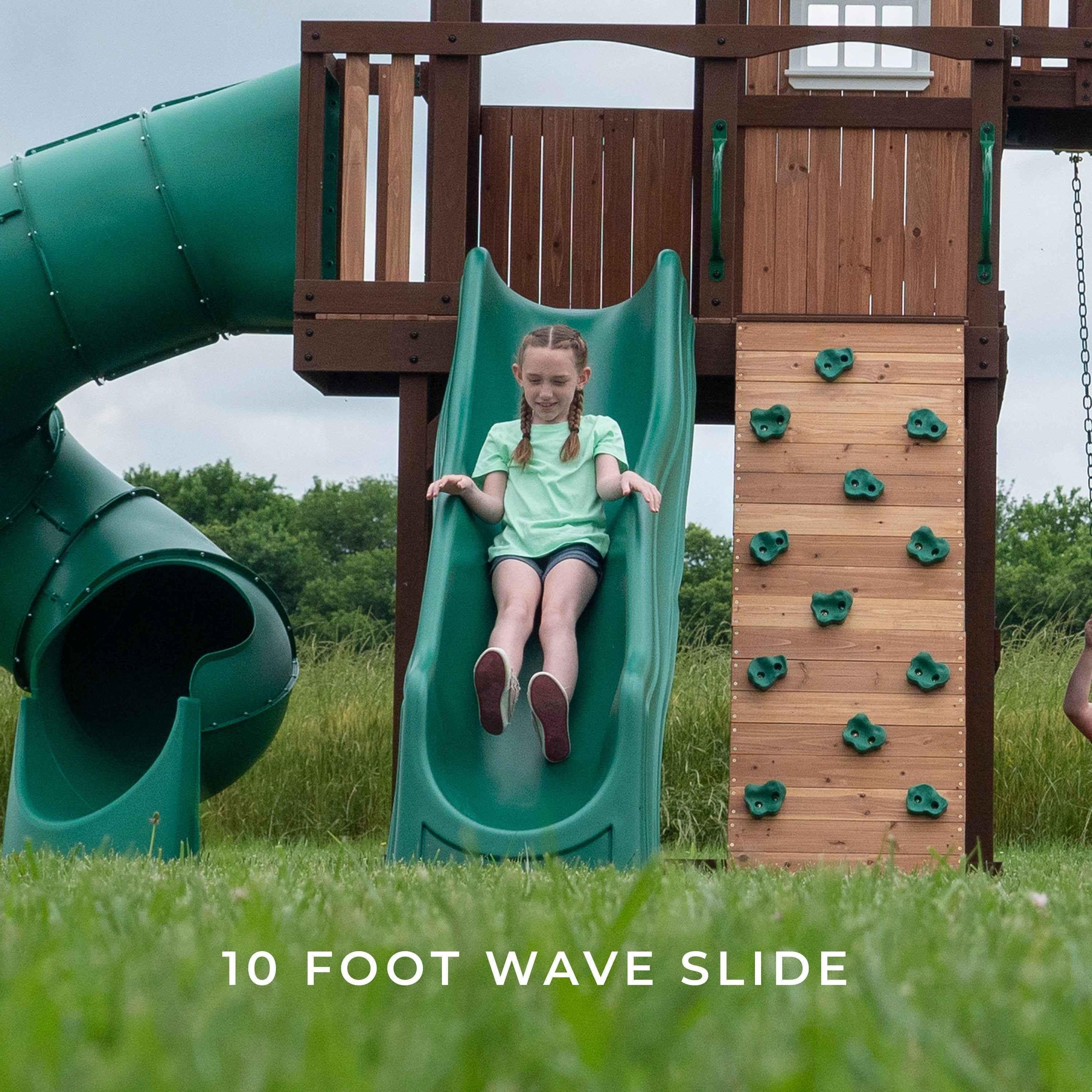 Backyard Discovery Skyfort III Swing Set.