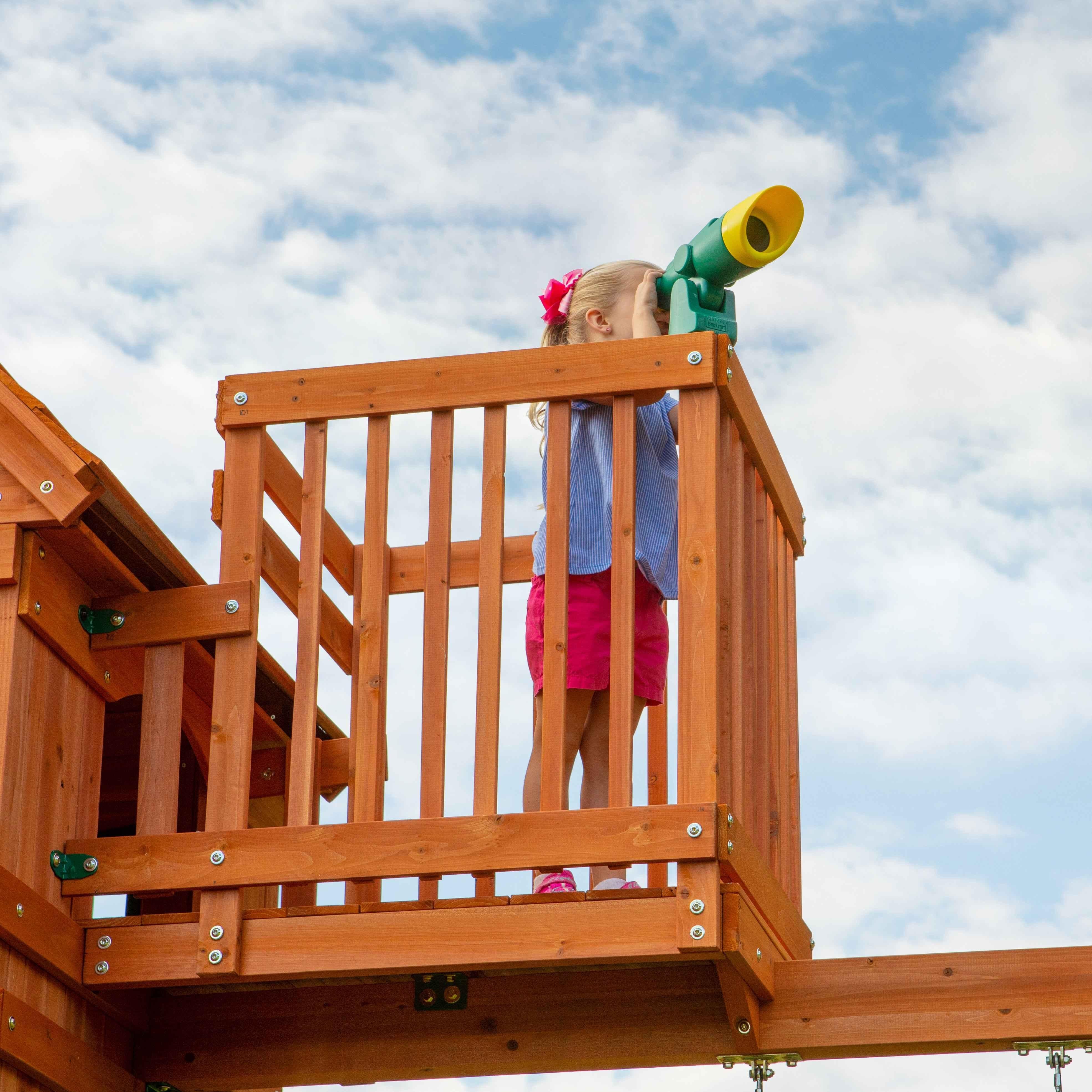Backyard Discovery Skyfort II Swing Set.
