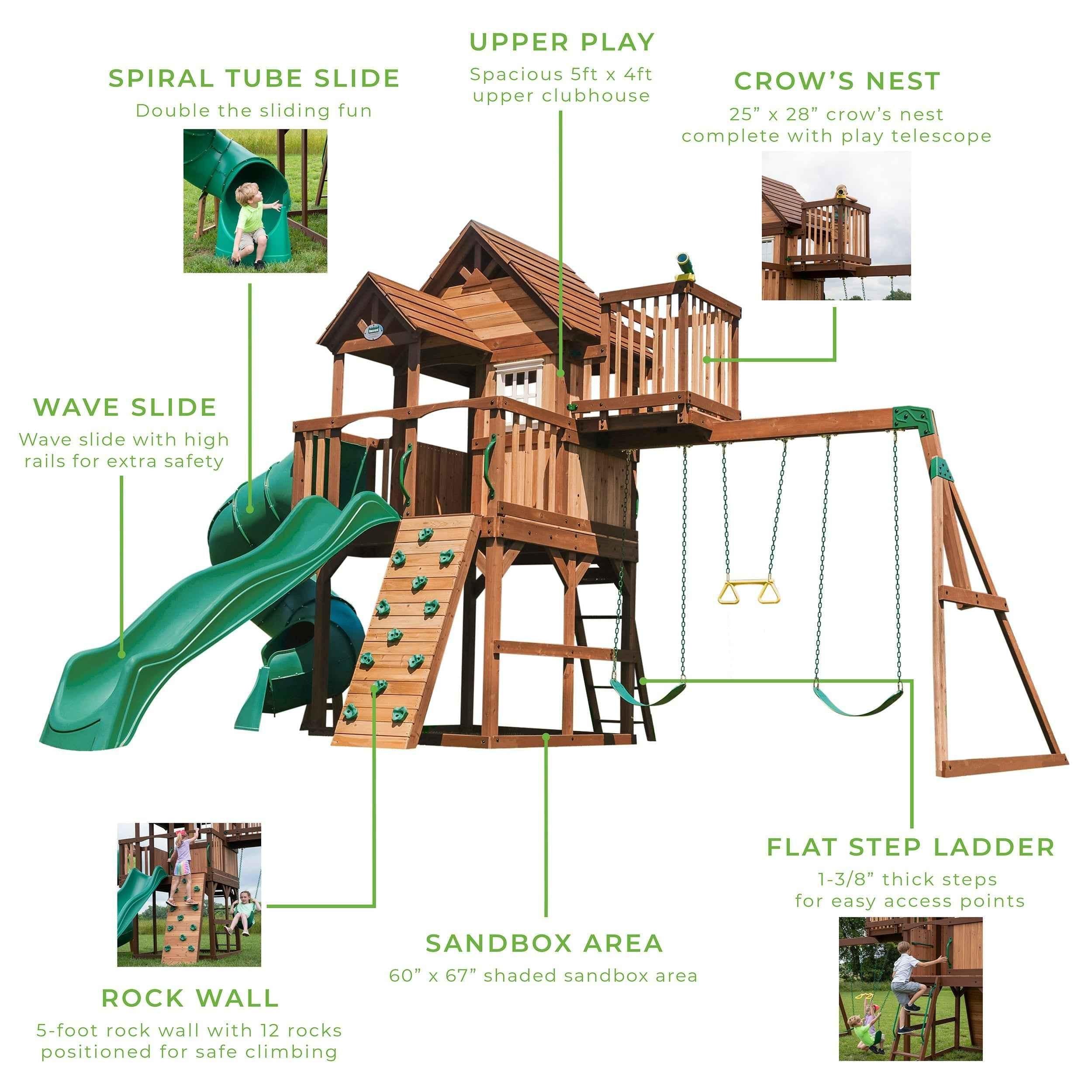 Backyard Discovery Skyfort III Swing Set.