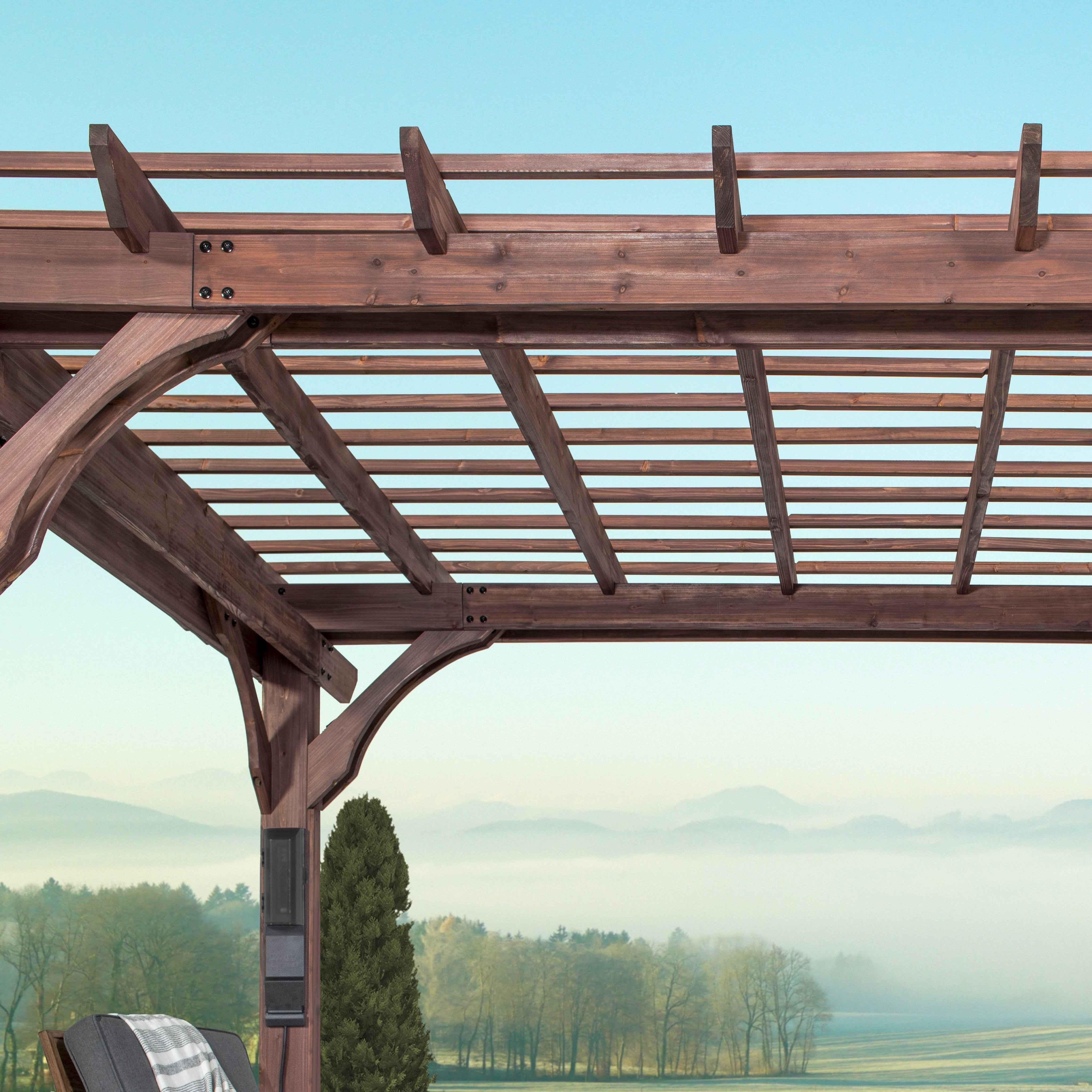Backyard Discovery 14x10 Somerville Pergola - Walnut Stain.