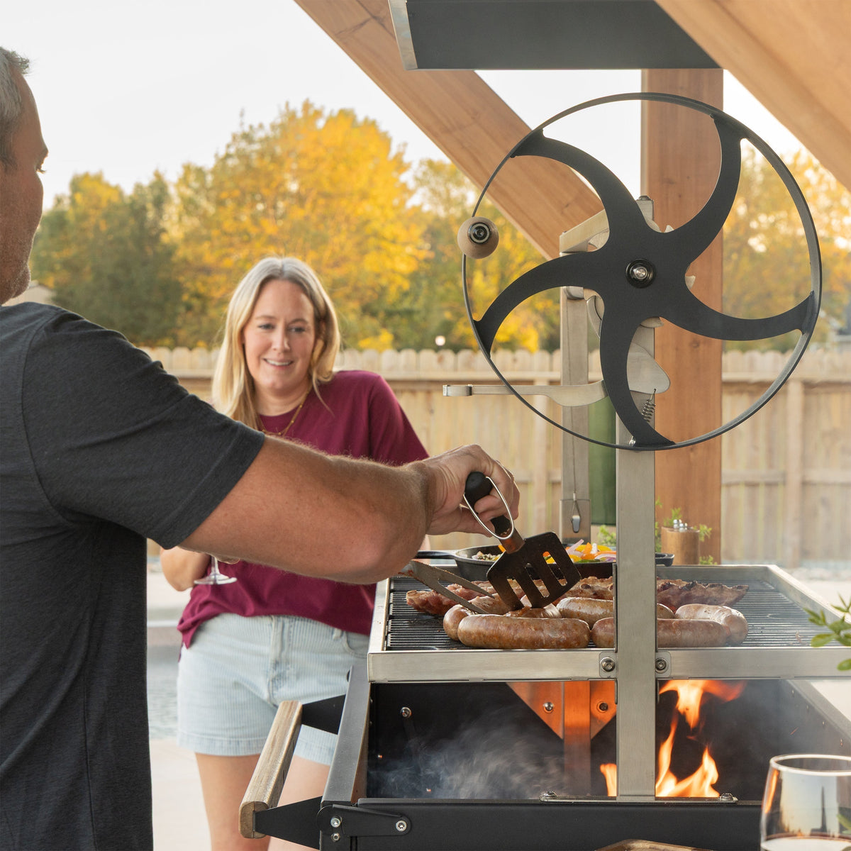 Backyard Discovery Timber Rock Outdoor Argentine Grill Cook Station