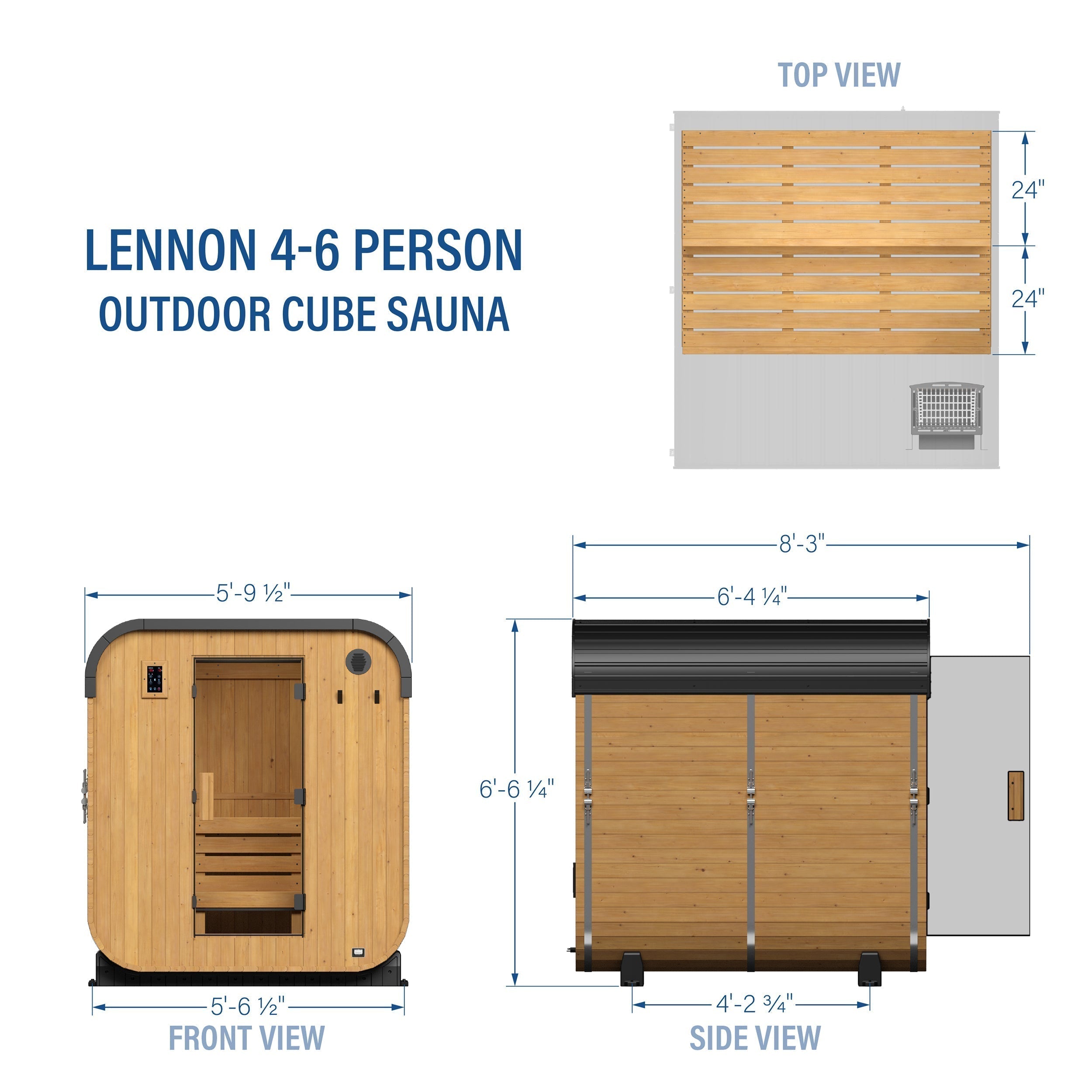 Backyard Discovery Lennon Outdoor Cube Sauna for 4-6 People