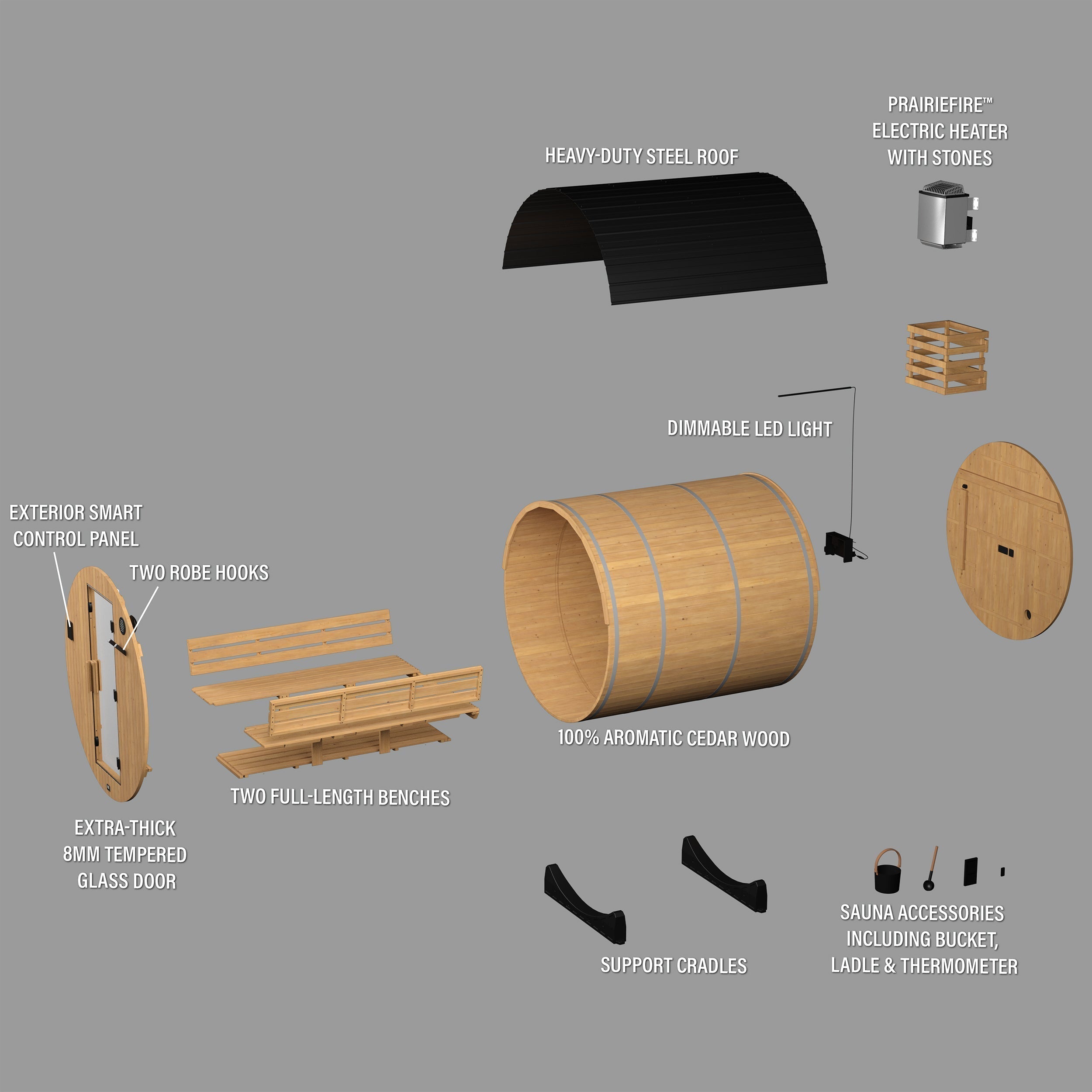 Backyard Discovery Paxton Outdoor Barrel Sauna for 4-6