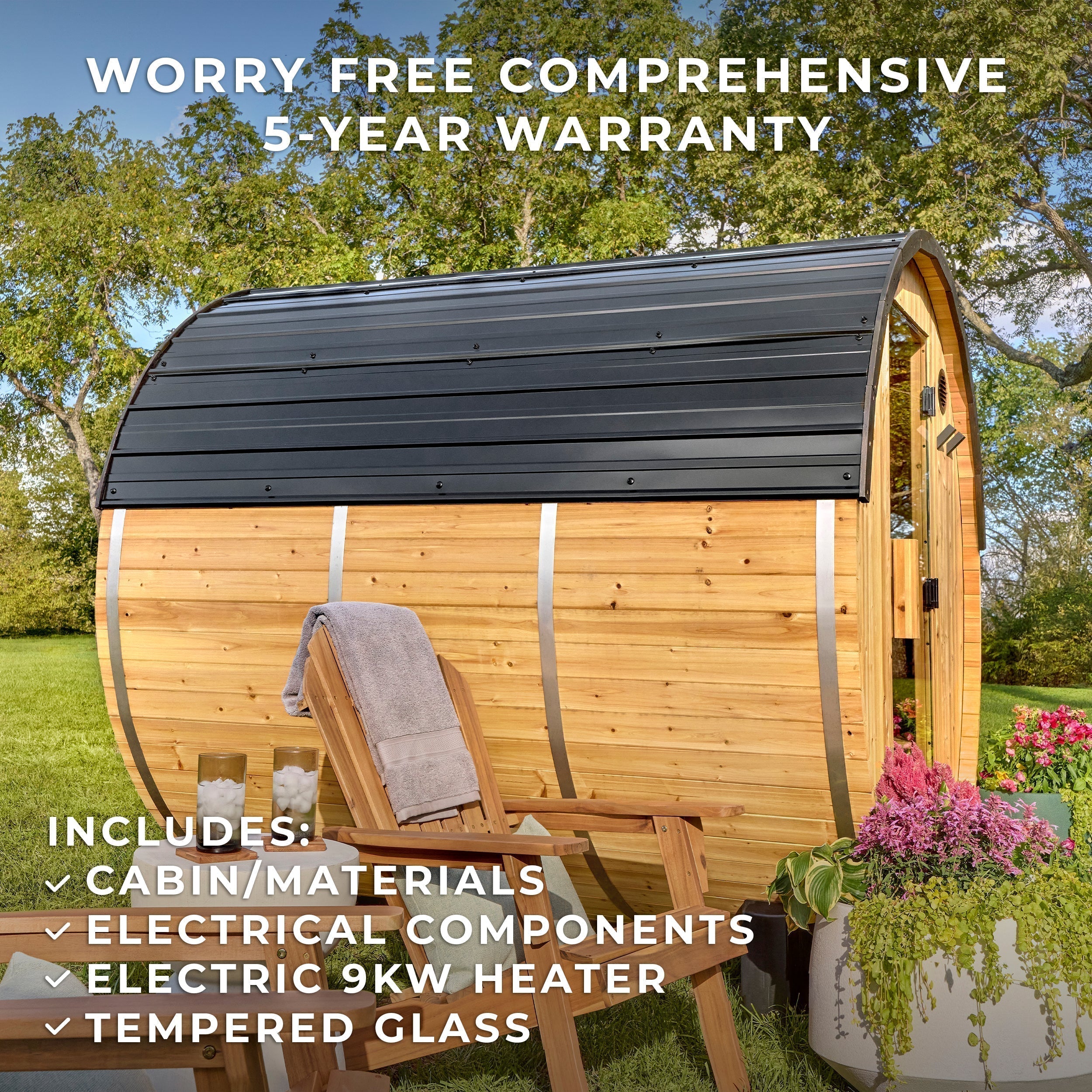 Backyard Discovery Paxton Outdoor Barrel Sauna for 4-6