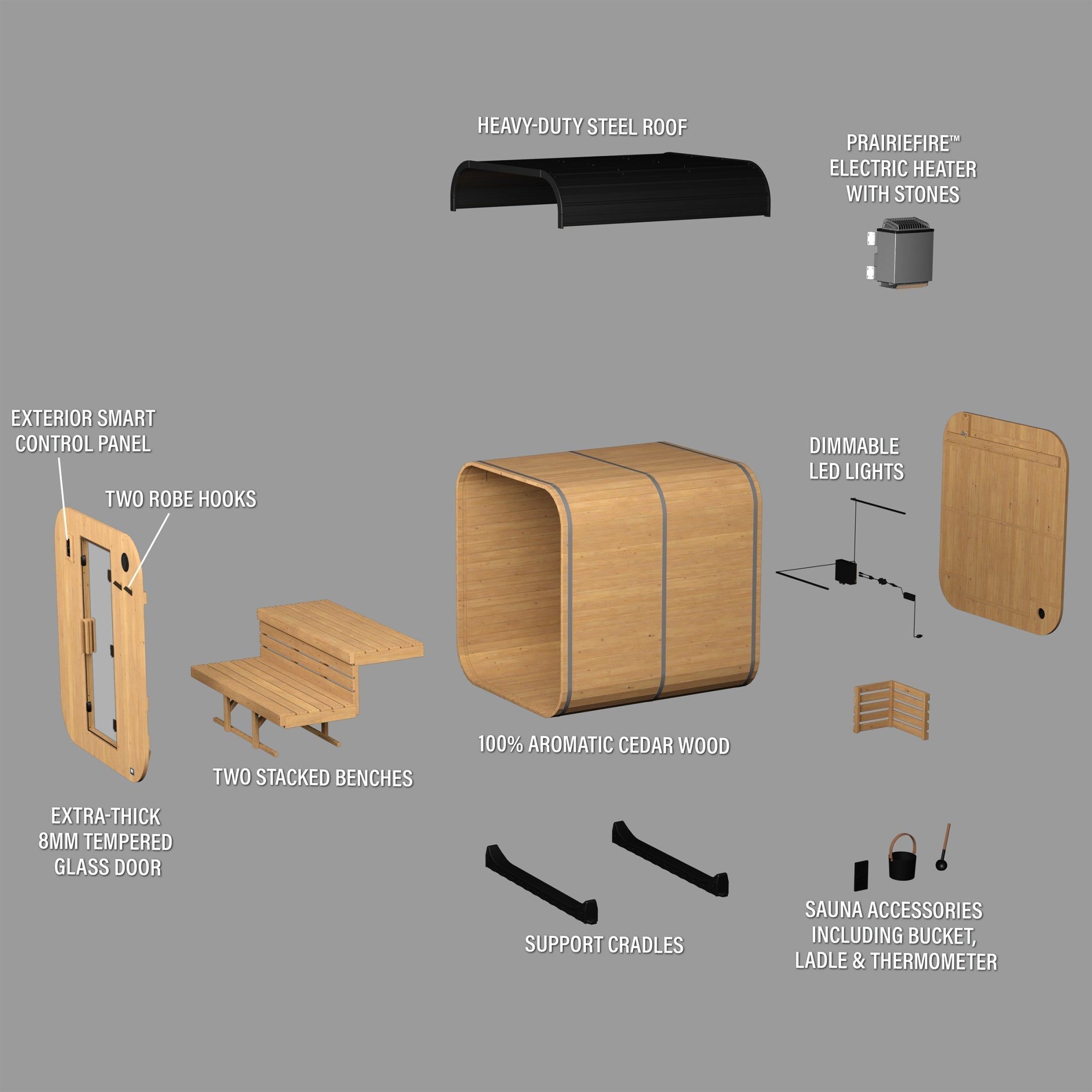 Backyard Discovery Lennon Outdoor Cube Sauna for 4-6 People