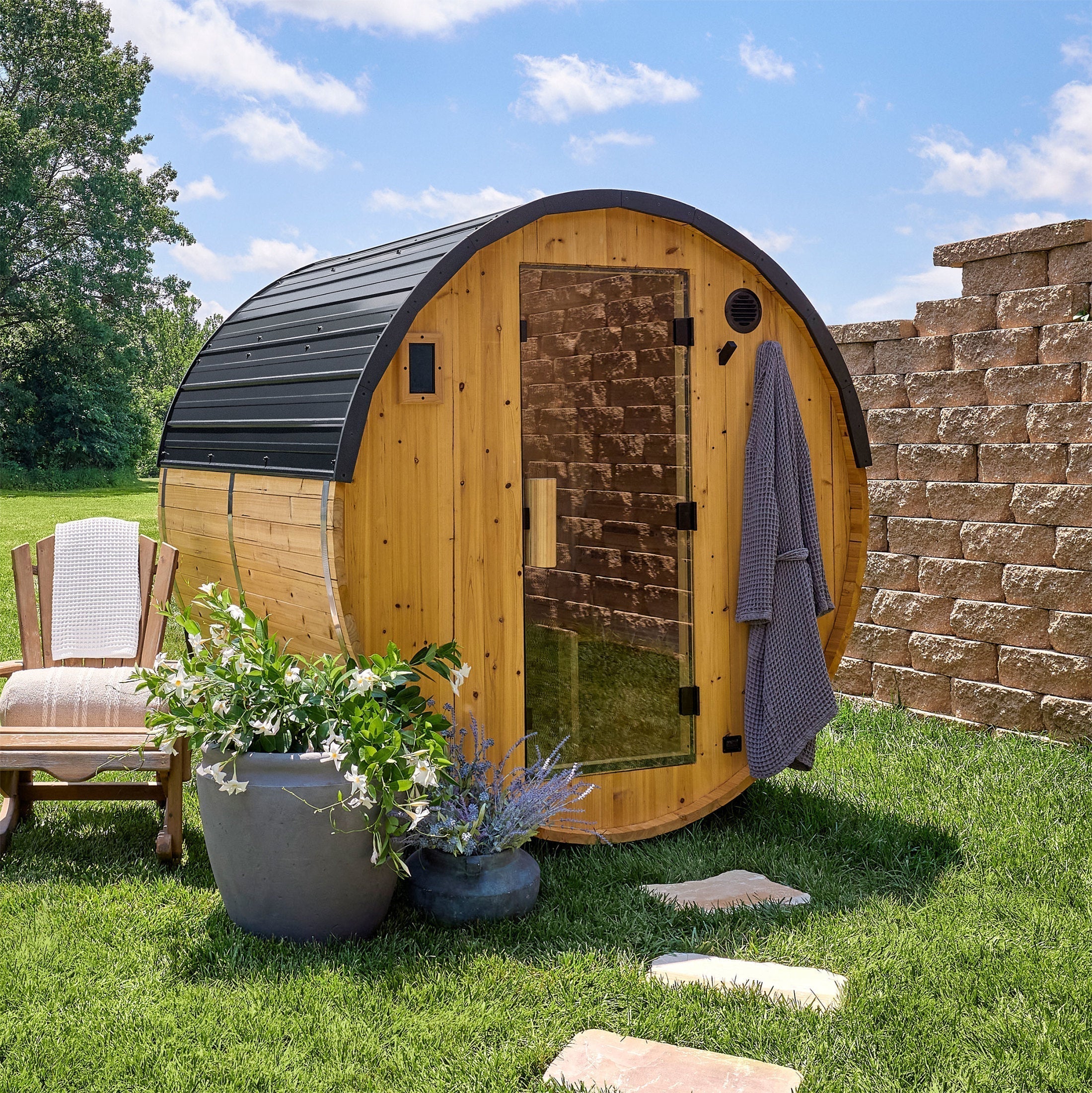 Backyard Discovery Paxton Outdoor Barrel Sauna for 2-4