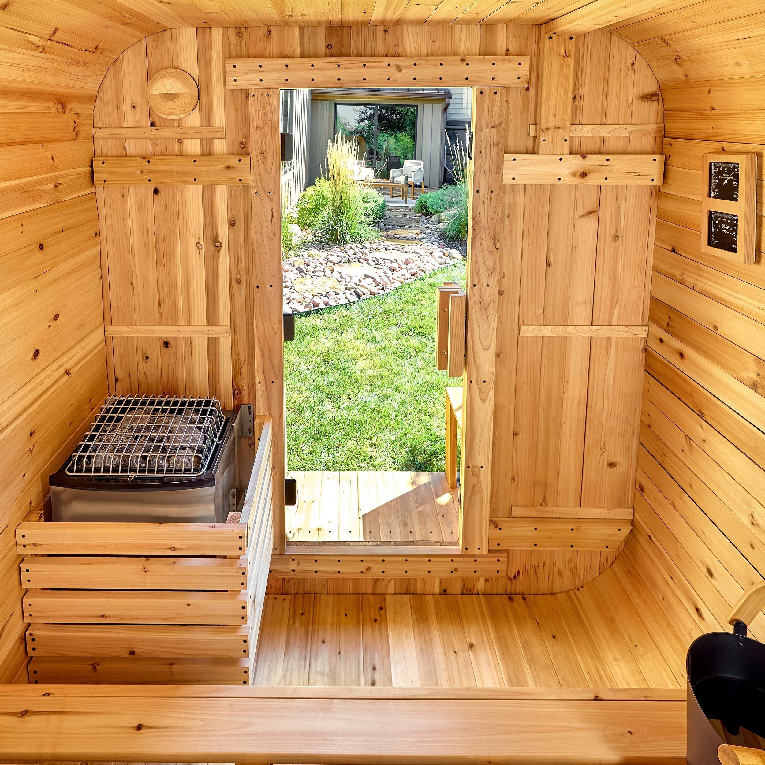 Lennon Outdoor Cube Sauna with Porch – 4-6 Person