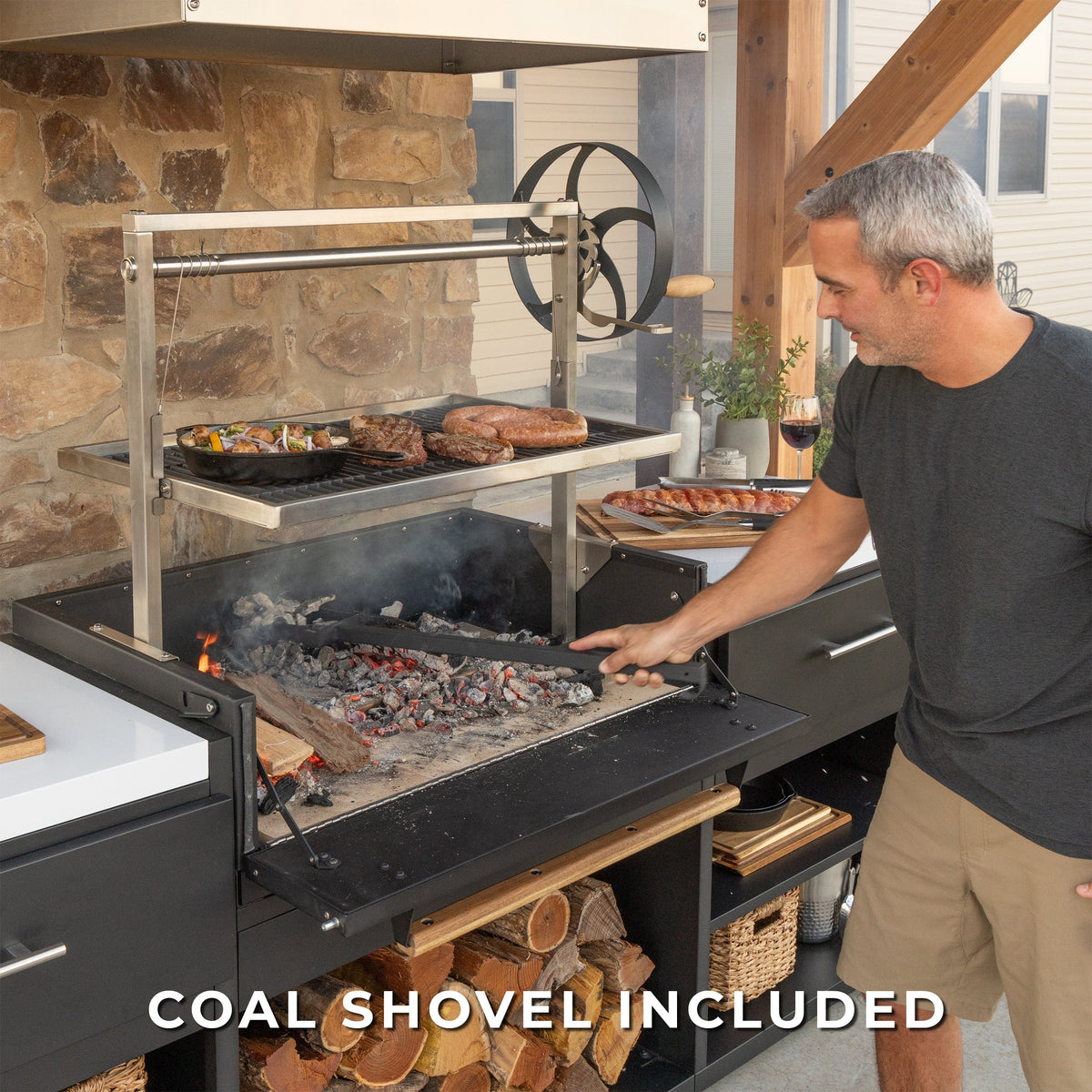 Backyard Discovery Timber Rock Outdoor Argentine Grill Cook Station