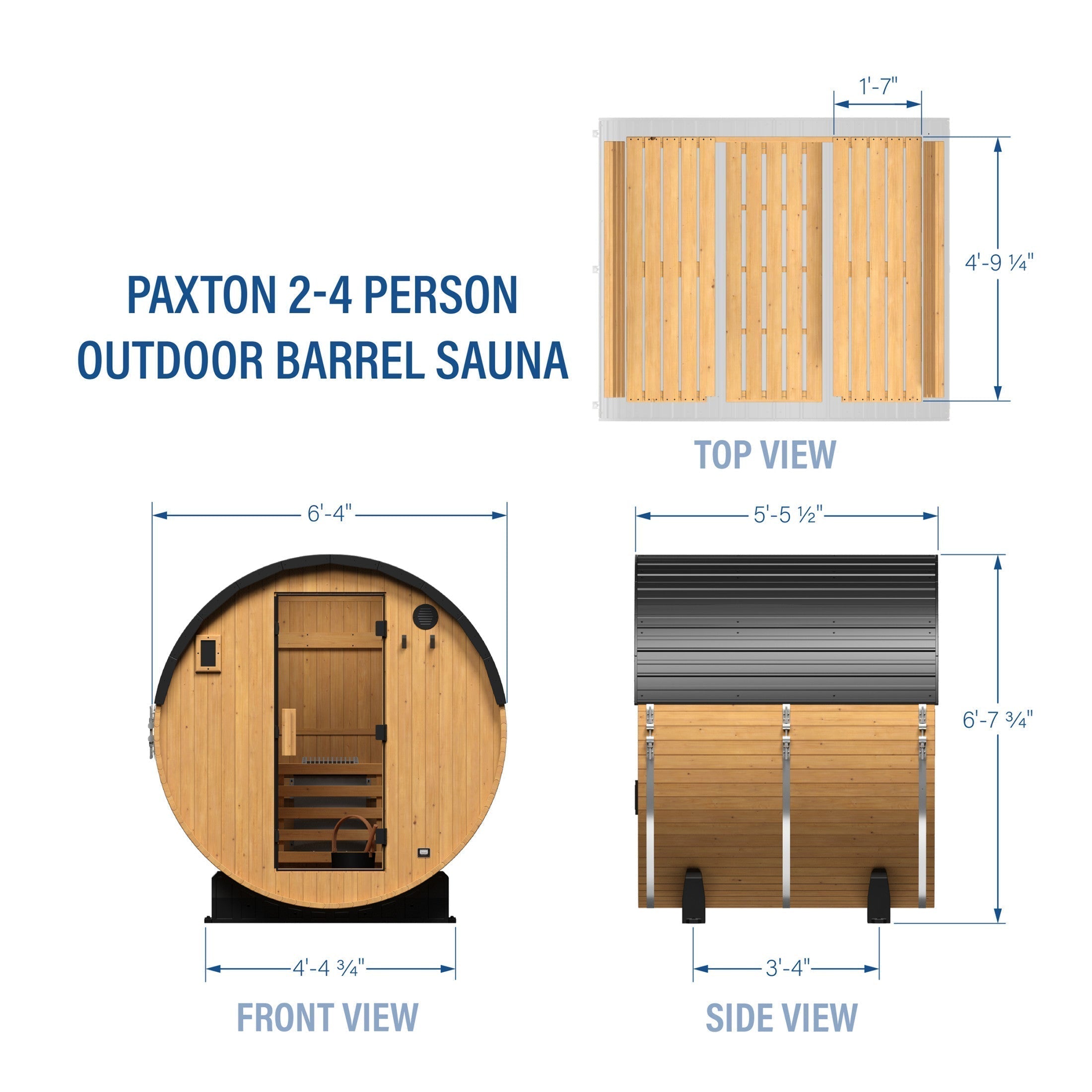 Backyard Discovery Paxton Outdoor Barrel Sauna for 2-4