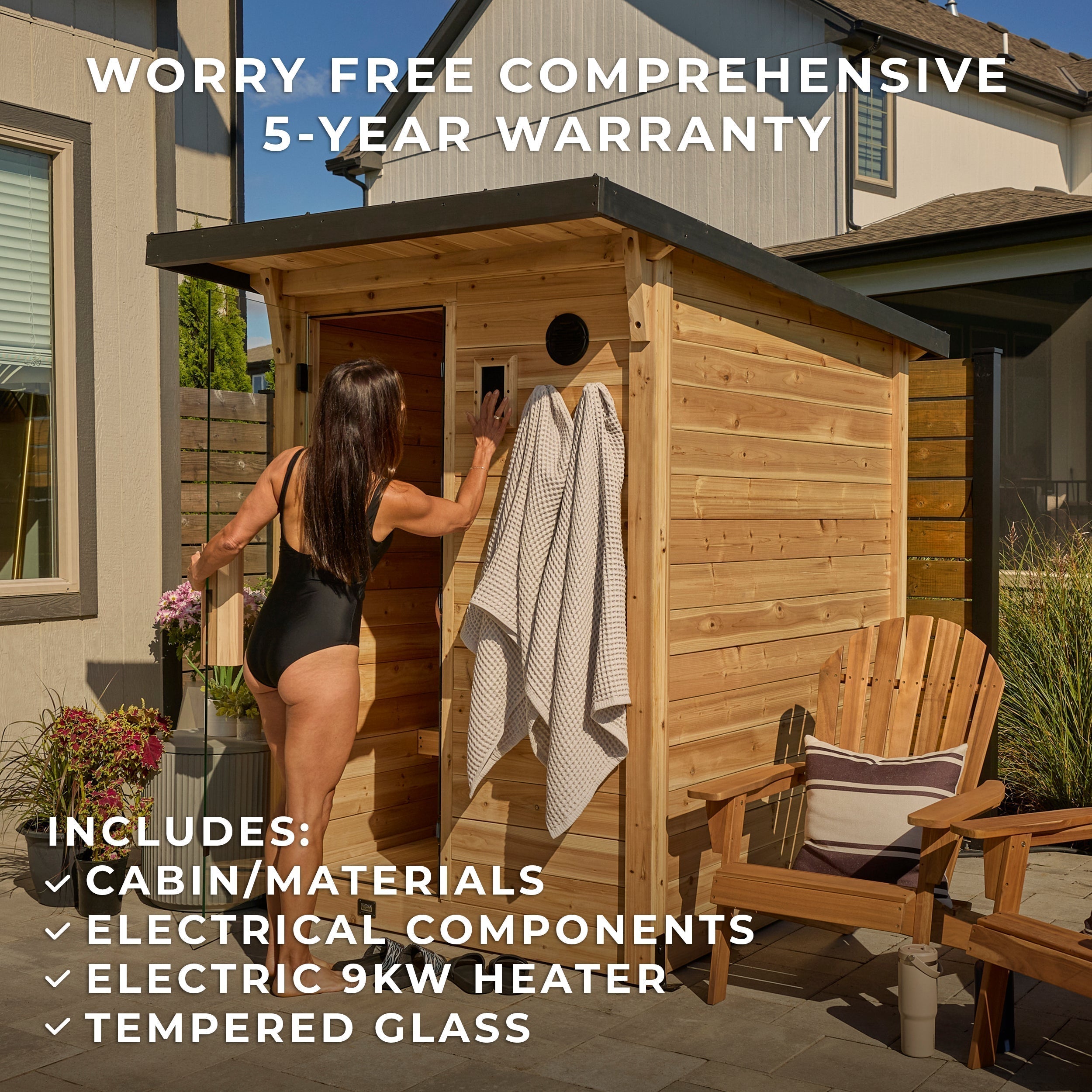 Backyard Discovery Henley Outdoor Cabin Sauna for 2-4