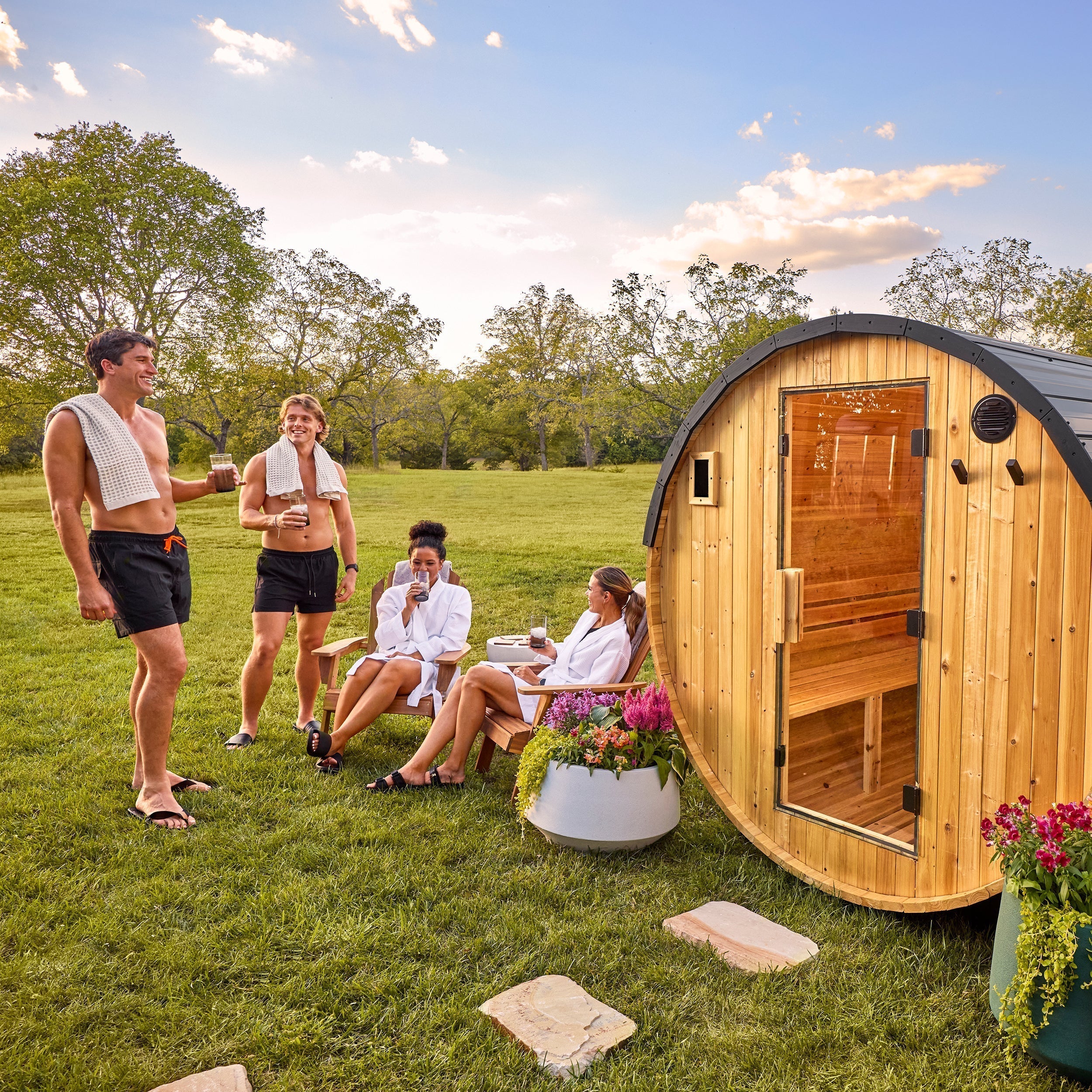 Backyard Discovery Paxton Outdoor Barrel Sauna for 4-6